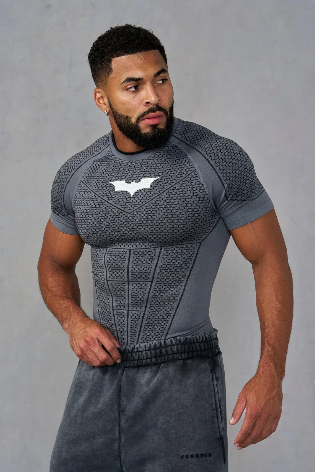 YoungLA 4259 Batman Compression T-Shirt Black