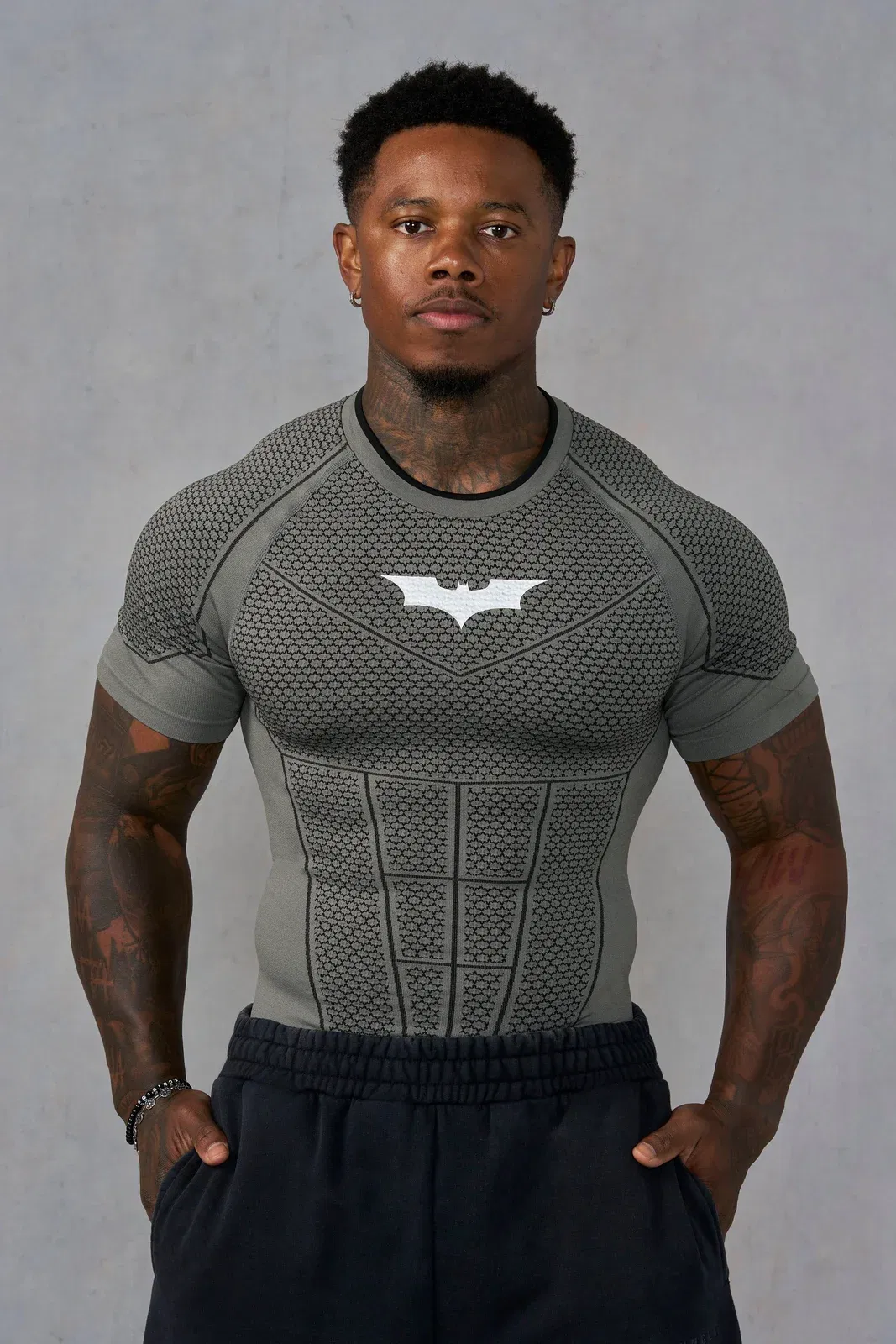 YoungLA 4259 Batman Compression T-Shirt Black