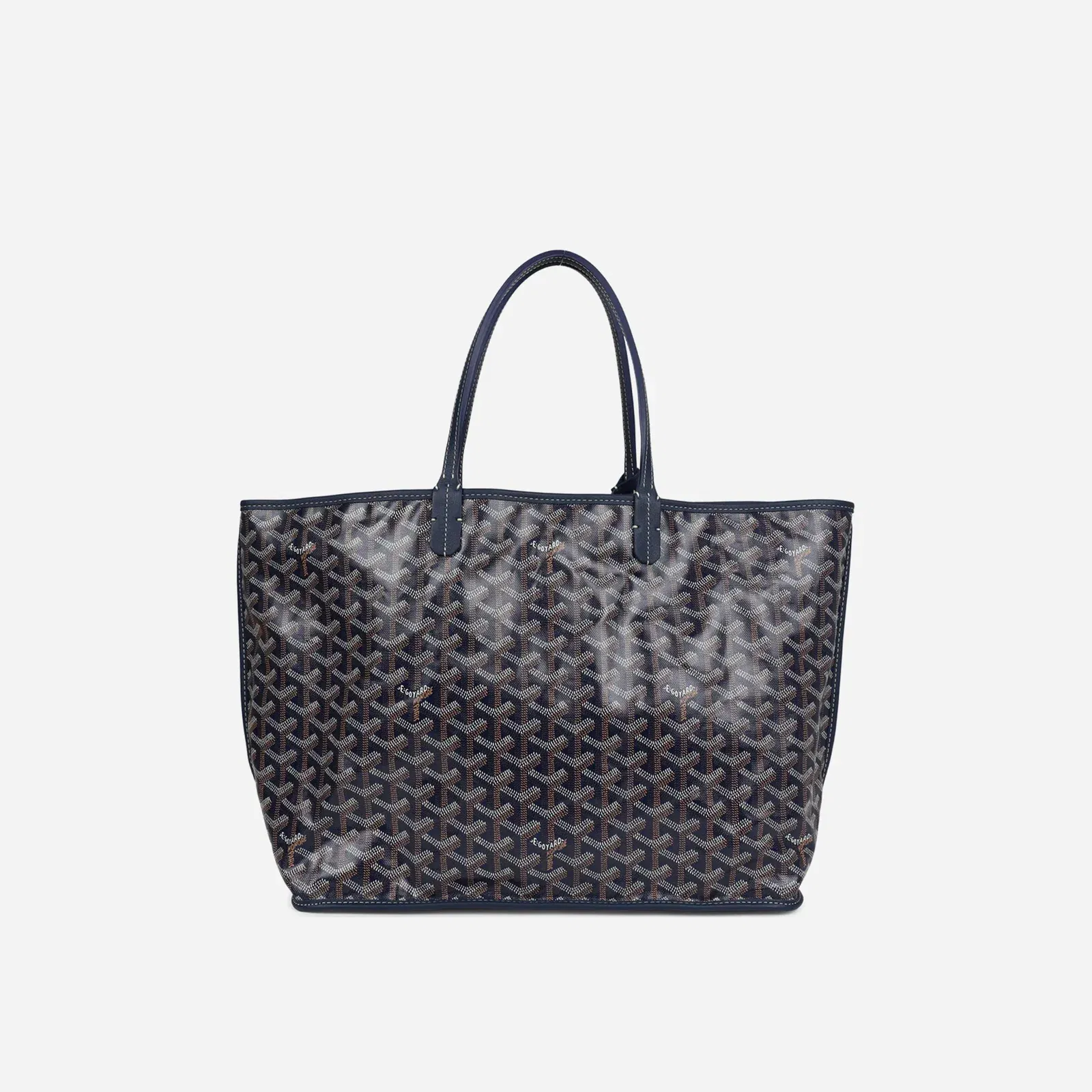 Goyard Anjou PM Navy Goyardine Canvas Palladium Hardware