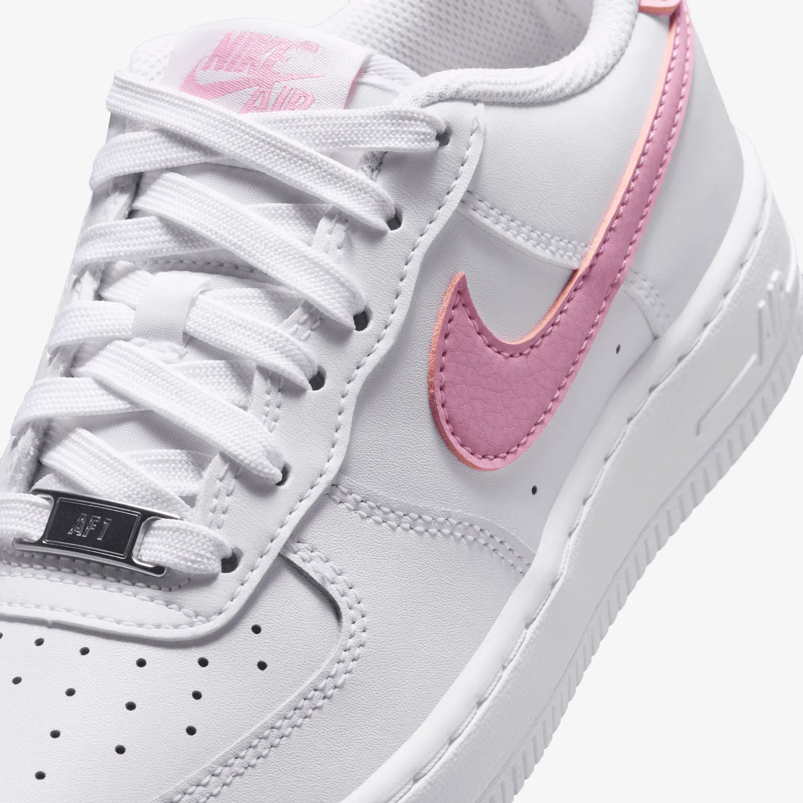 NIKE AIR FORCE 1 { WHITE/PINK RISE-WHITE
