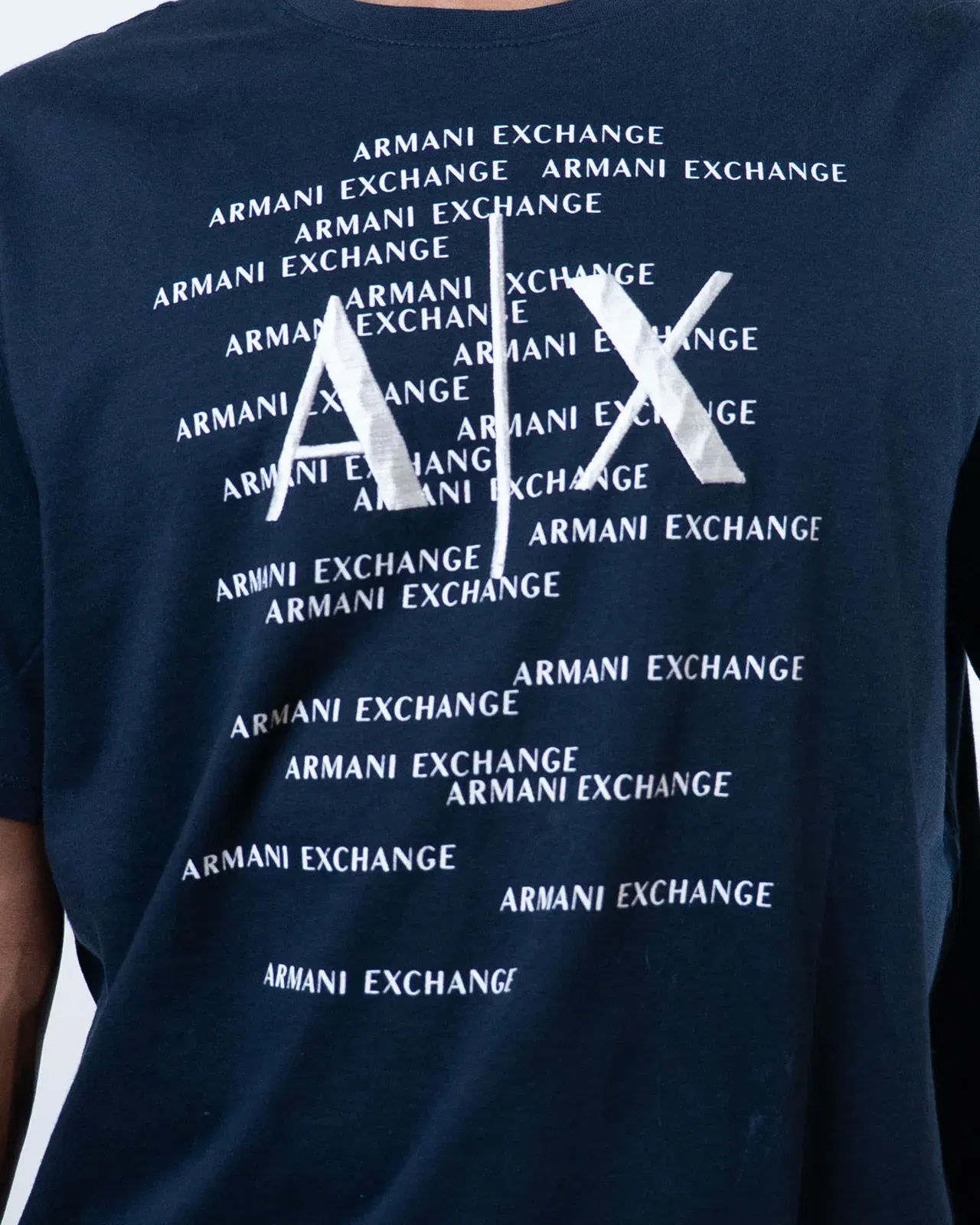 Armani Exchange Multiple Logo Navy Blue T-Shirt (XL)