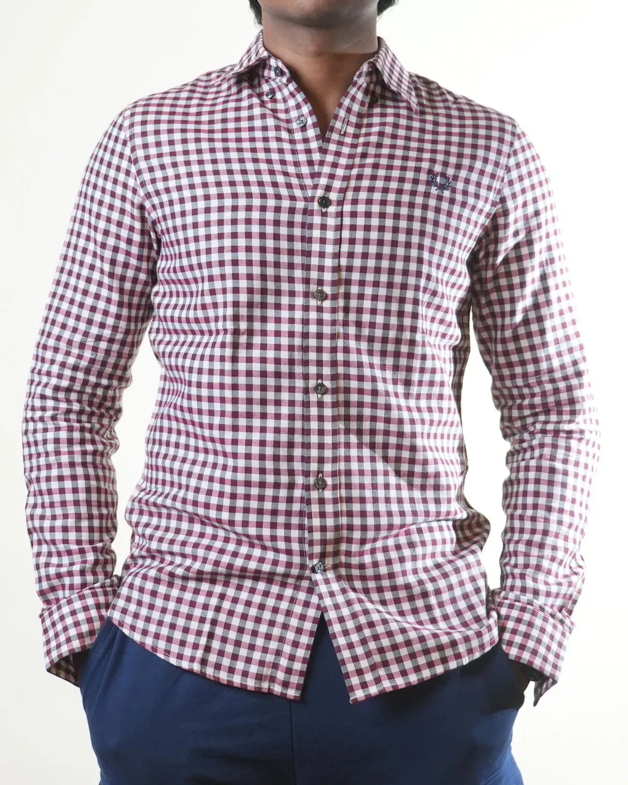 Fred Perry Red Chequered Shirt (S)