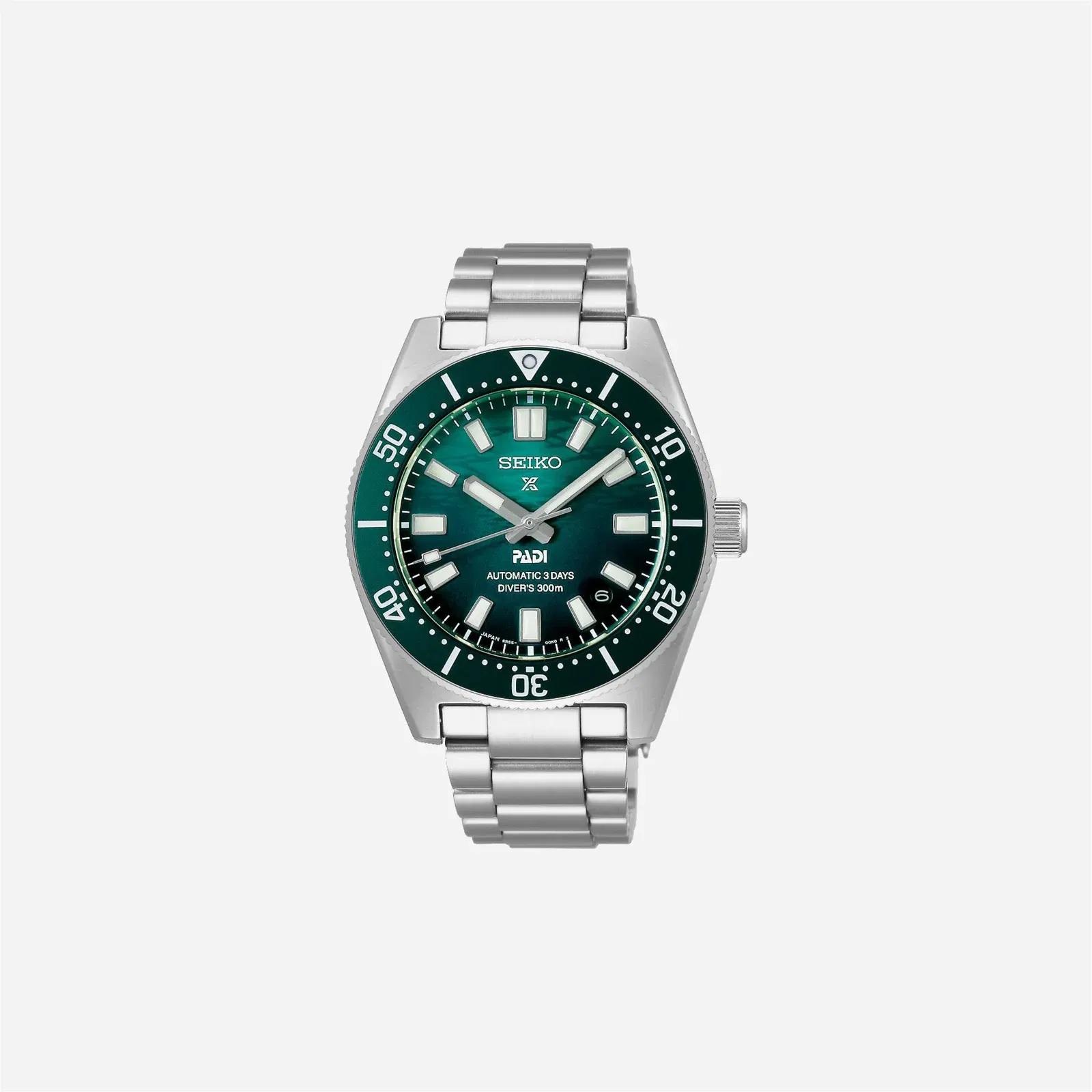 Seiko Prospex 1965 Heritage Divers PADI Special Edition in Green Baton Dial Stainless Steel Watch - SPB501J1