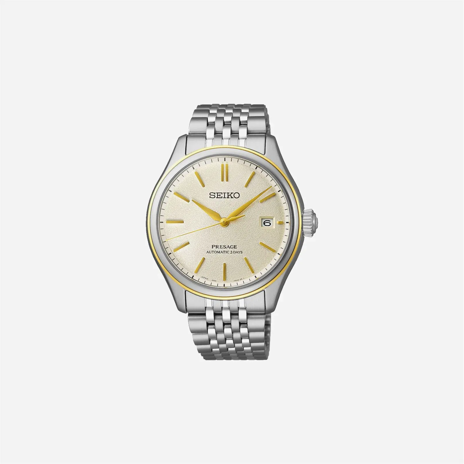 Seiko Presage Classic Series in Delicate Cream Silk Champagne Dial Stainless Steel Watch - SPB478J1