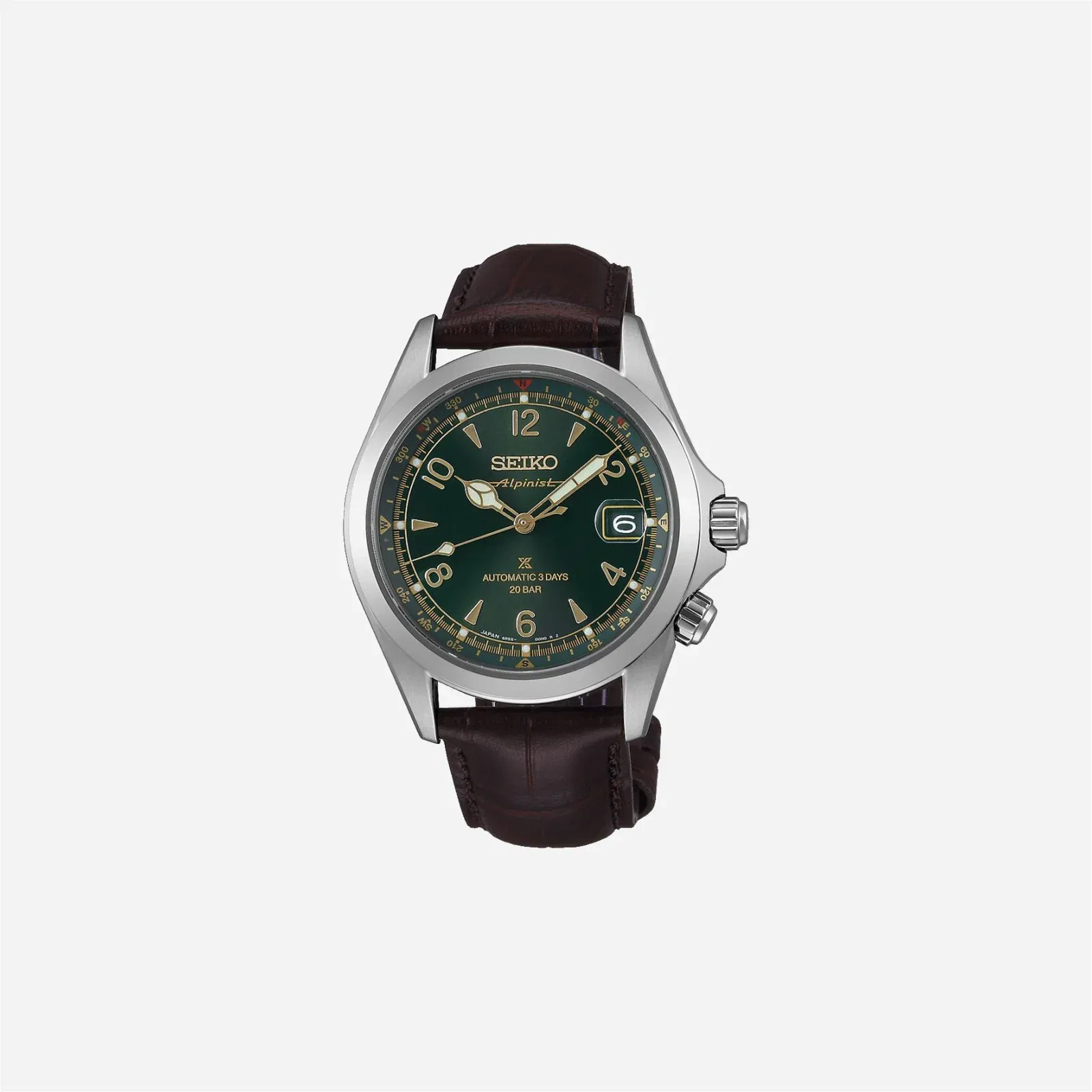 Seiko Prospex Alpinist in Classic Pine Green Green Dial Leather Strap Watch - SPB507J1