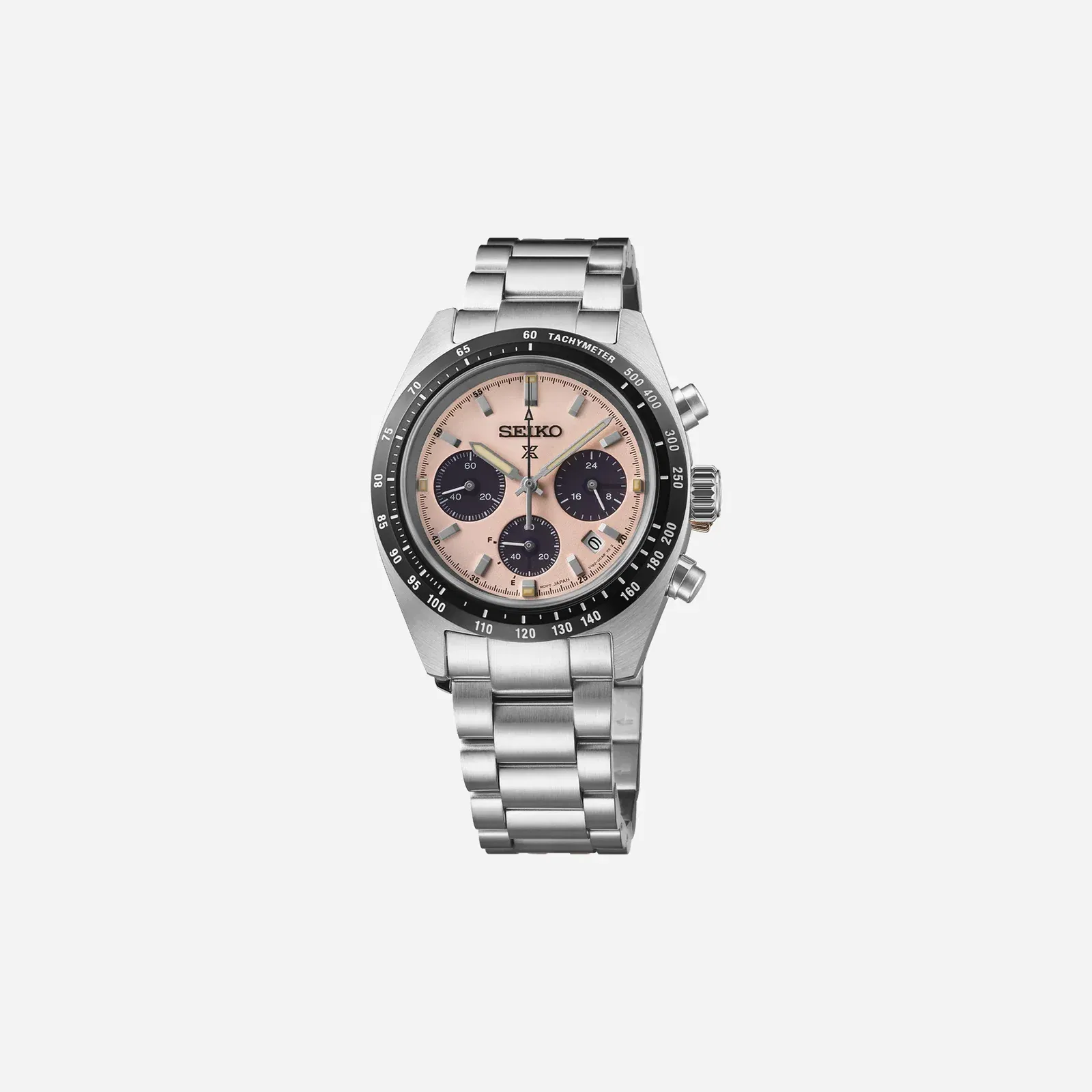 Seiko Prospex Speedtimer Pale Pink Dial Stainless Steel Watch - SSC963P1