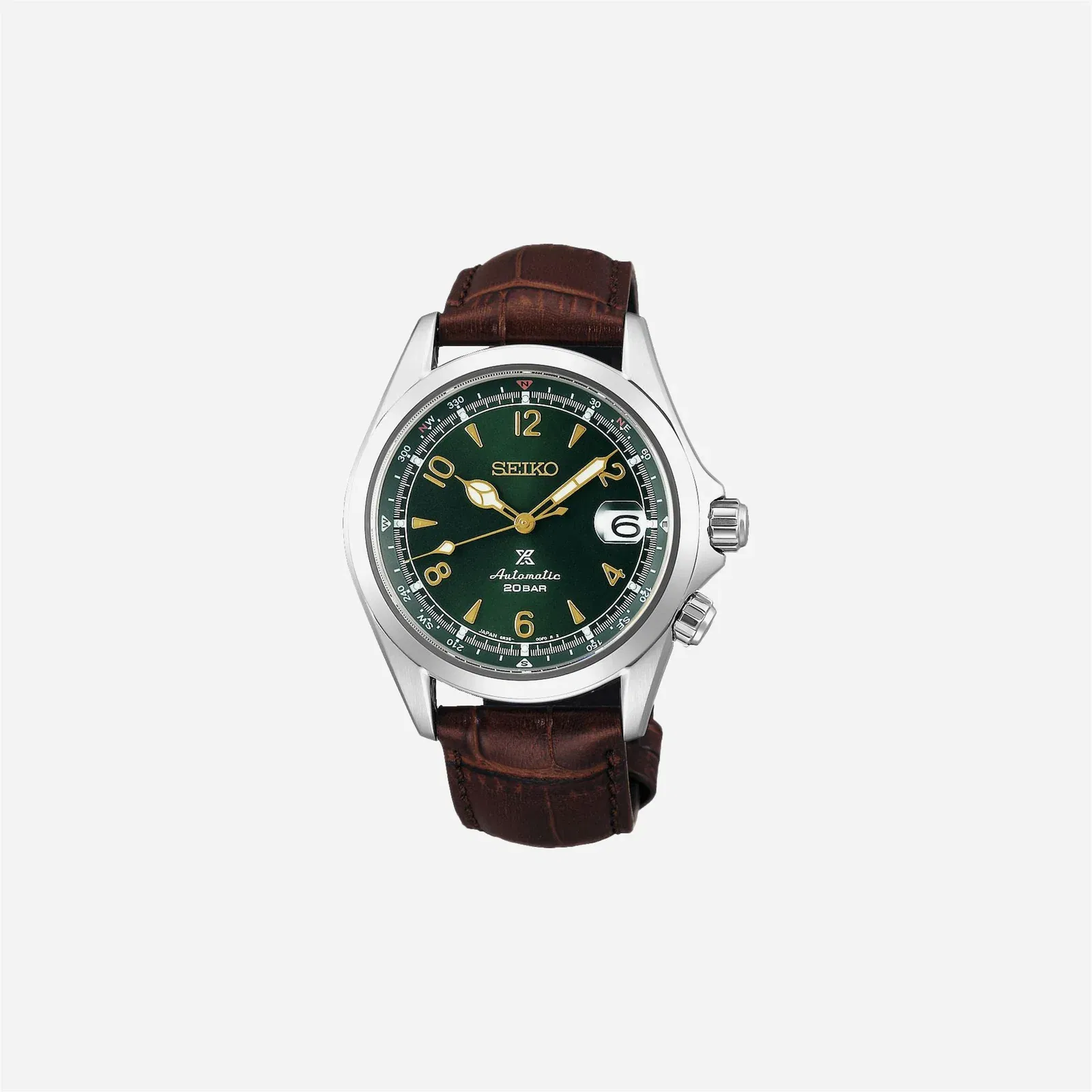 Seiko Prospex Automatic Watch Green Dial Leather Strap Watch - SPB121J1