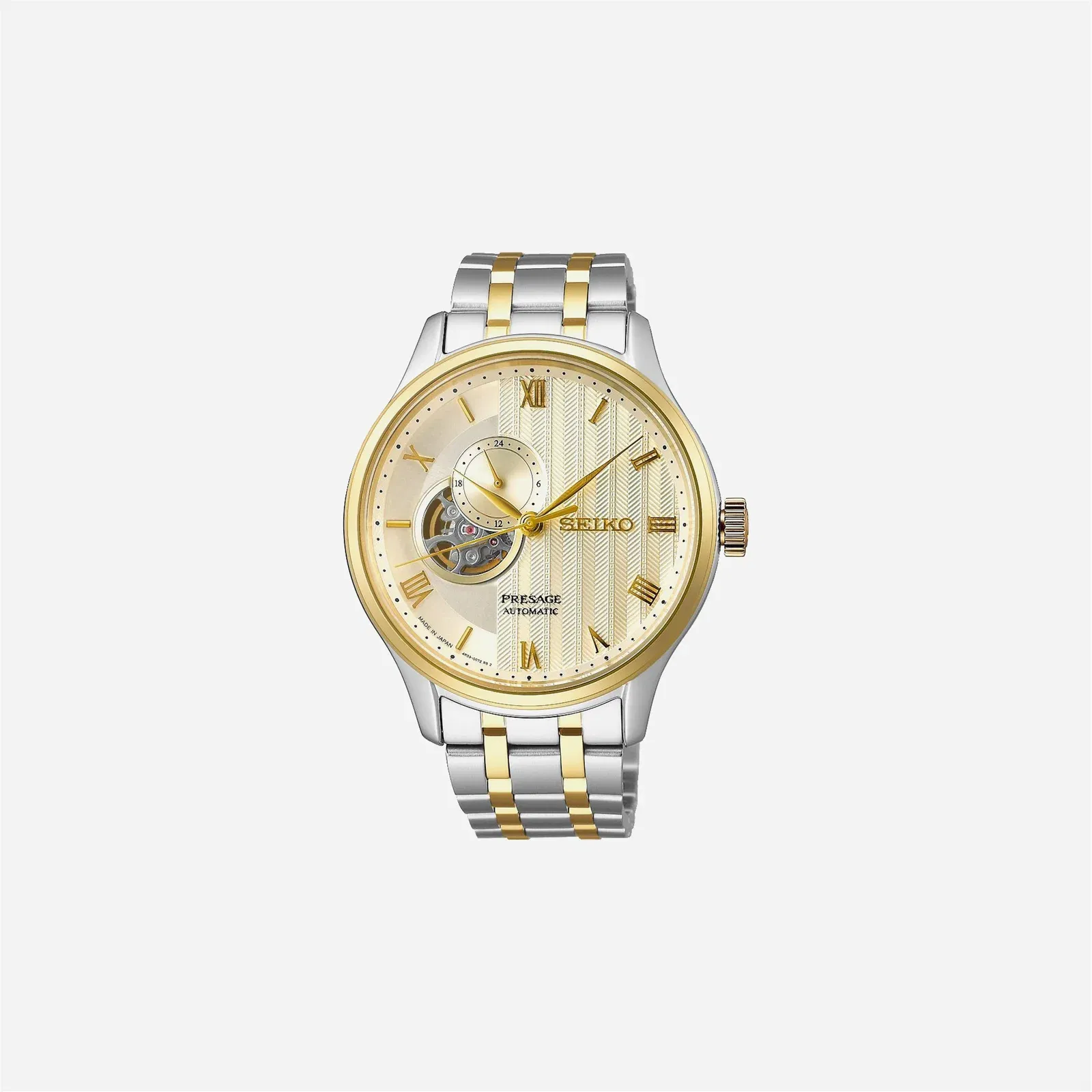 Seiko Presage Japanese Garden Leaf Dial Stainless Steel Watch Yellow Gold PVD - SSA464J1
