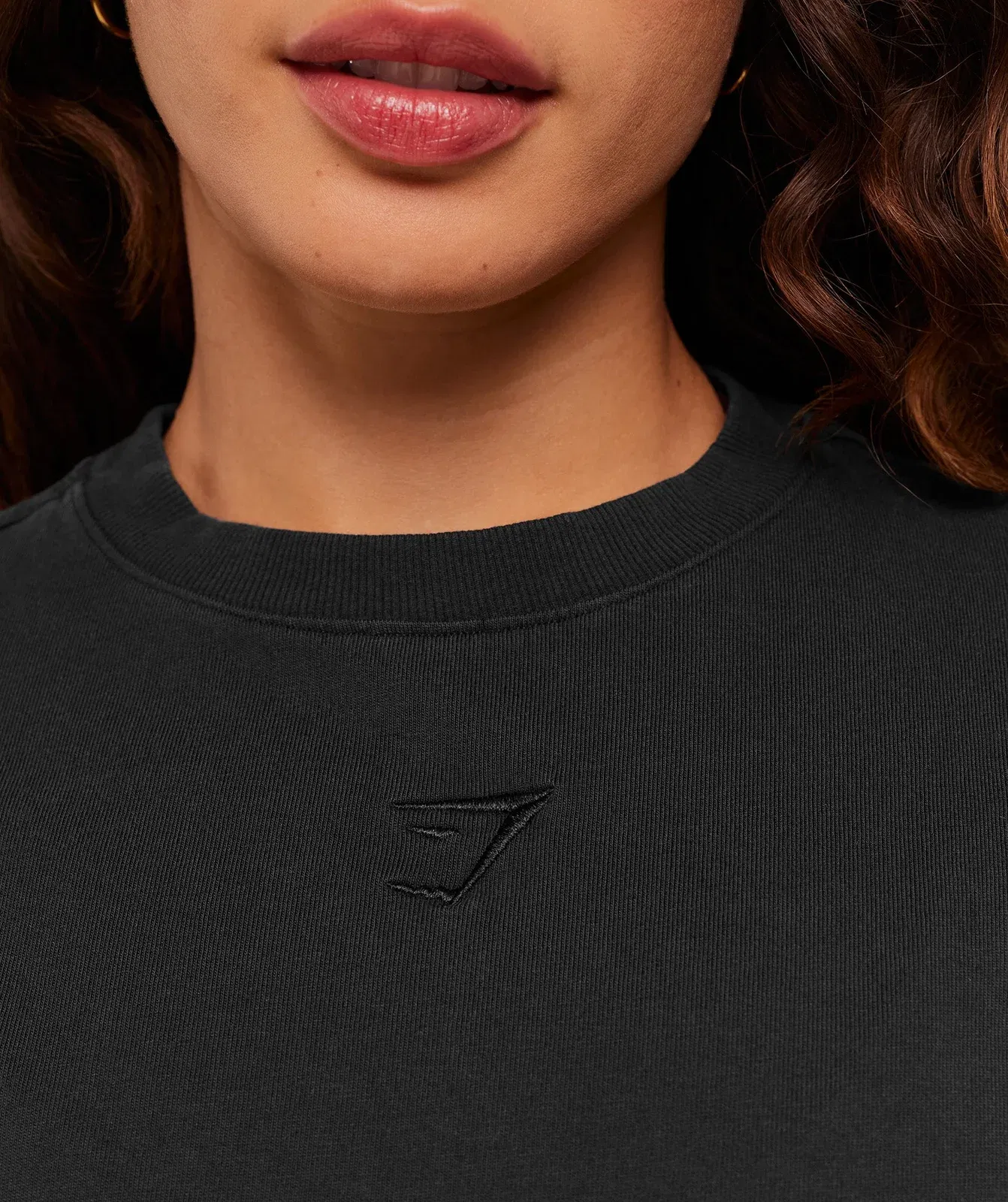 Gymshark Power Washed Long Sleeve Top - Black/Acid Wash