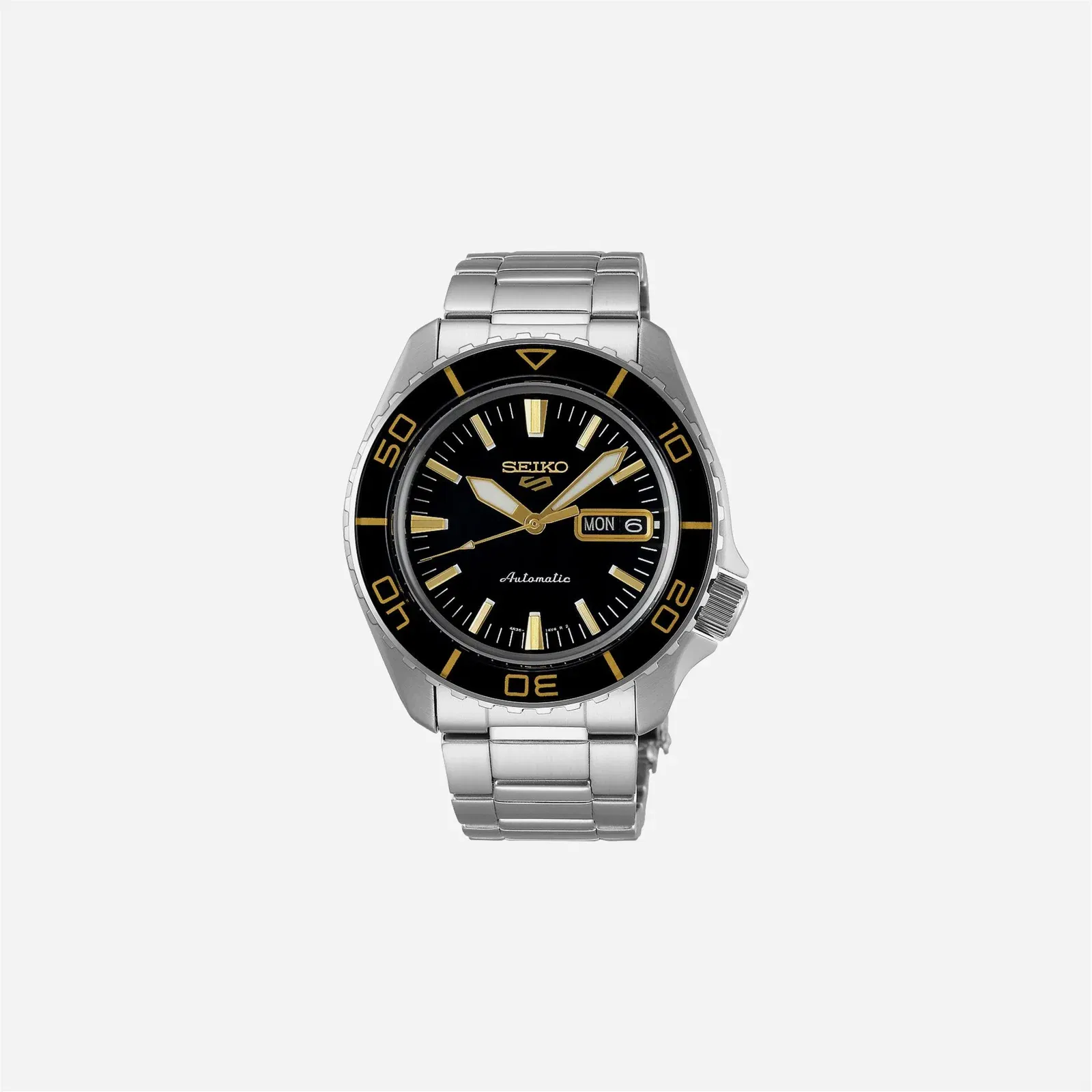 Seiko 5 Sports SKX SNZH5 Blacktone Redux Black Dial Stainless Steel Watch - SRPK99K1