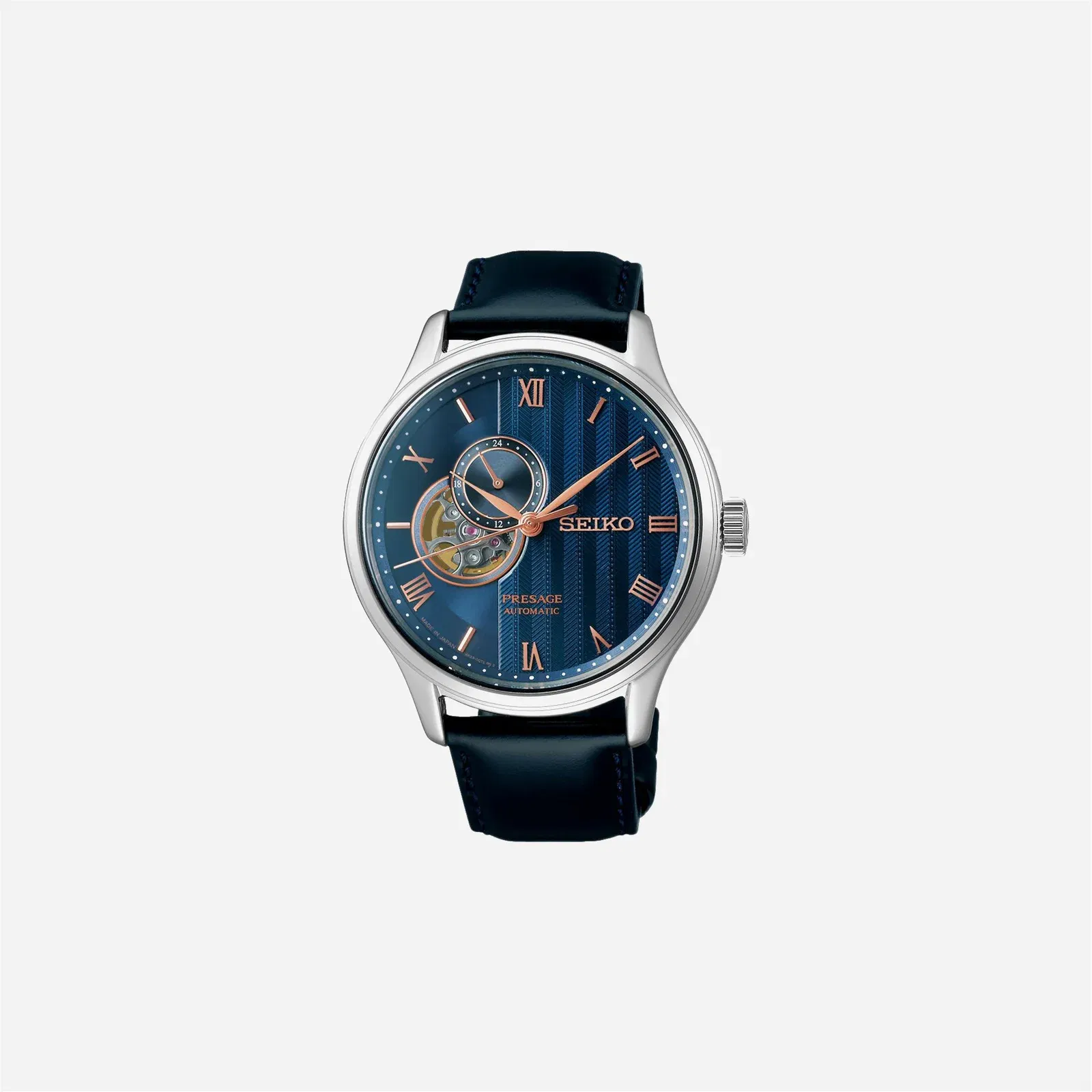 Seiko Presage Blue Dial Blue Leather Strap Watch - SSA421J1