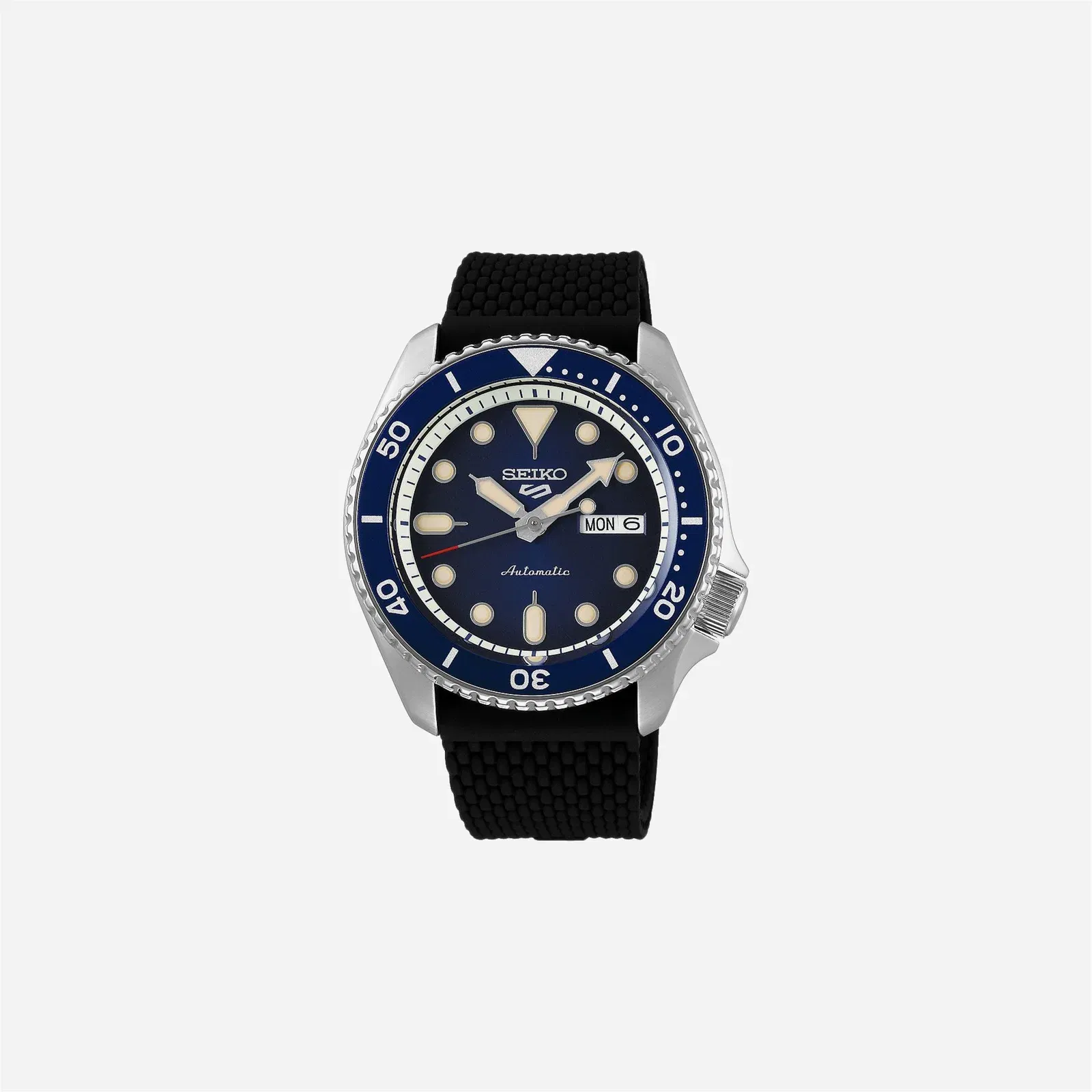 Seiko 5 Sports Blue Dial Silicon Strap Watch - SRPD71K2
