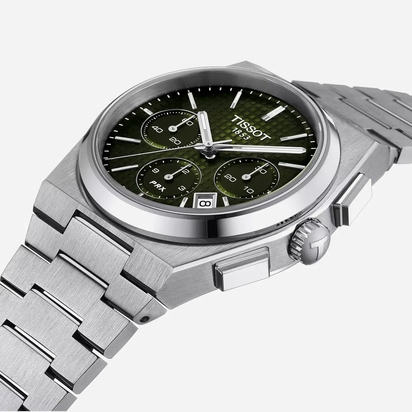 Tissot PRX Automatic Chronograph 42mm Green Dial Silver Stainless Steel Watch