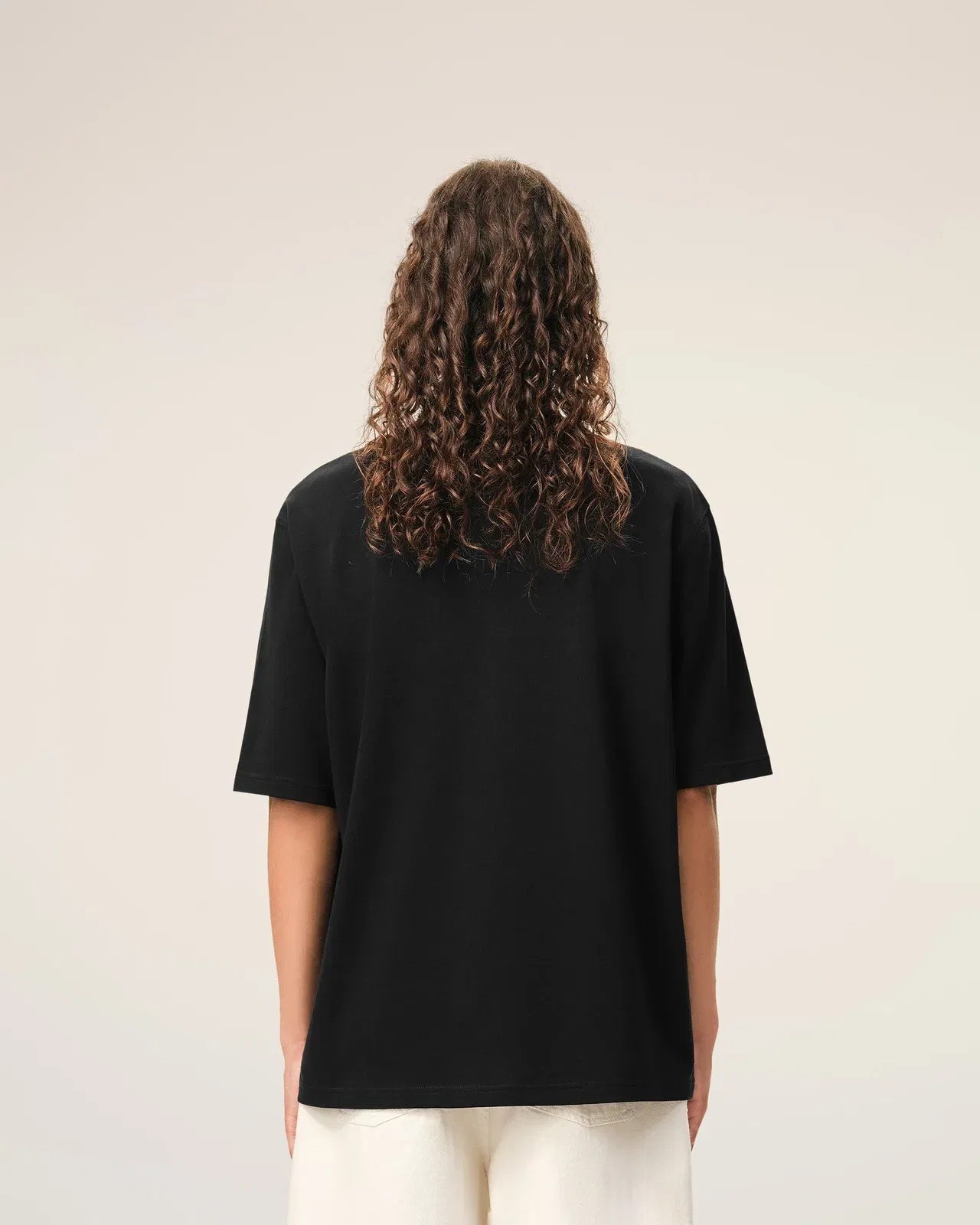 Black Cotton Embossed Ami De Coeur T-Shirt