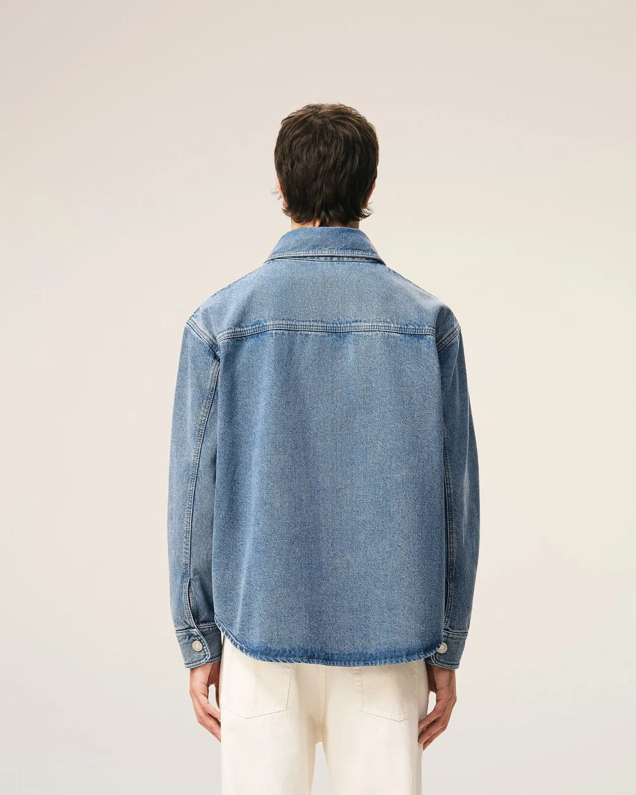 Blue Cotton Knitted Ami De Coeur Overshirt