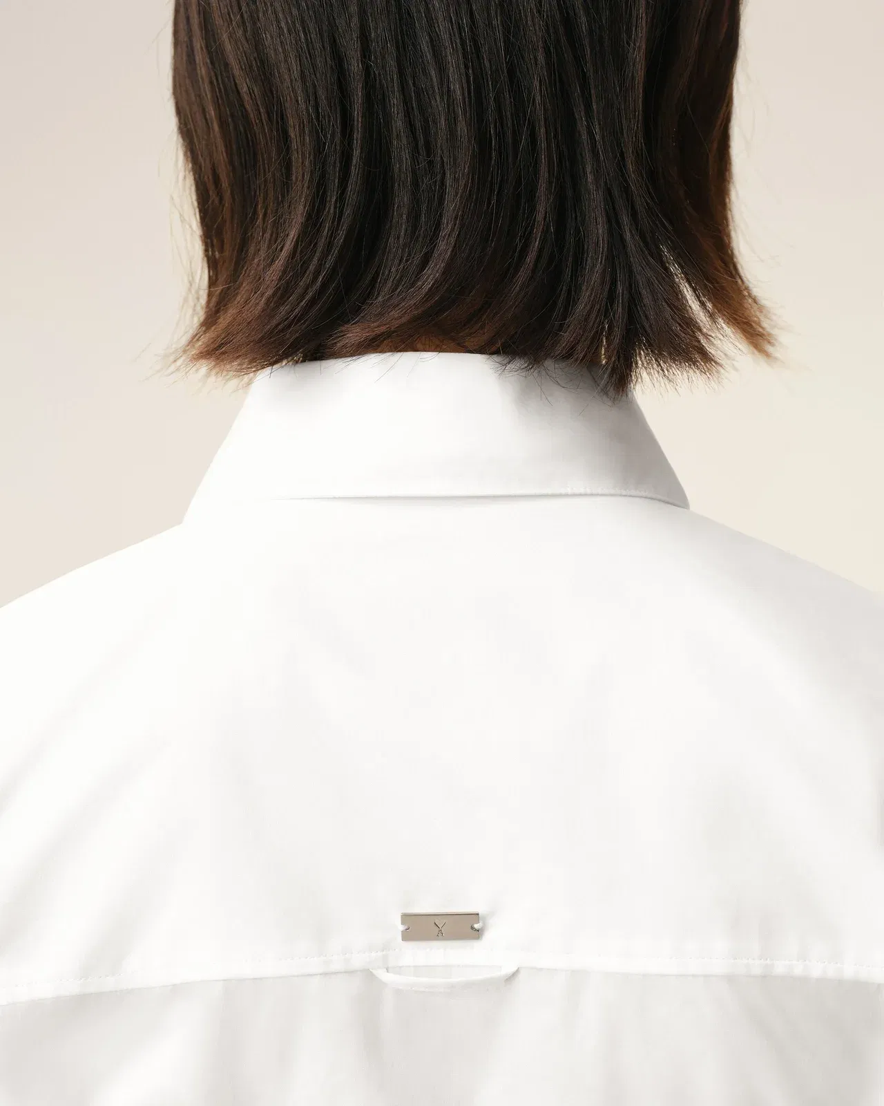 AmiParis White Cotton Sharp Collar Fitted Shirt Women's