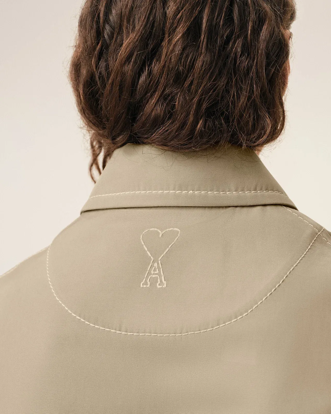 AmiParis Beige Cotton Zipped Jacket