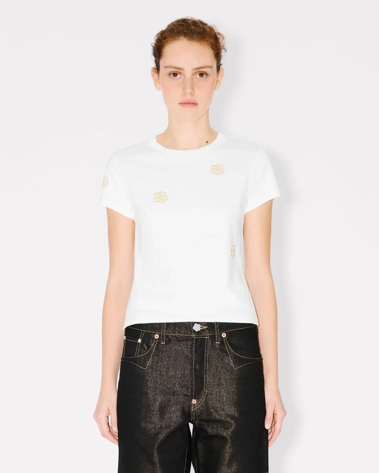 Kenzo Multi Boke Flower Embroidered T-Shirt In Cotton Women's