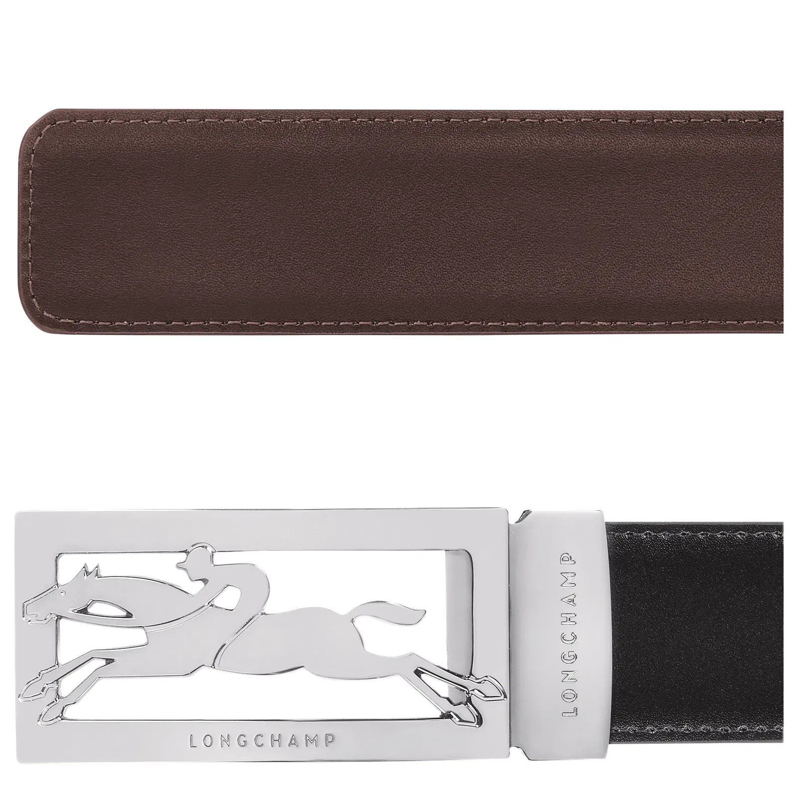 Longchamp Delta Box Men's belt Black/Mocha