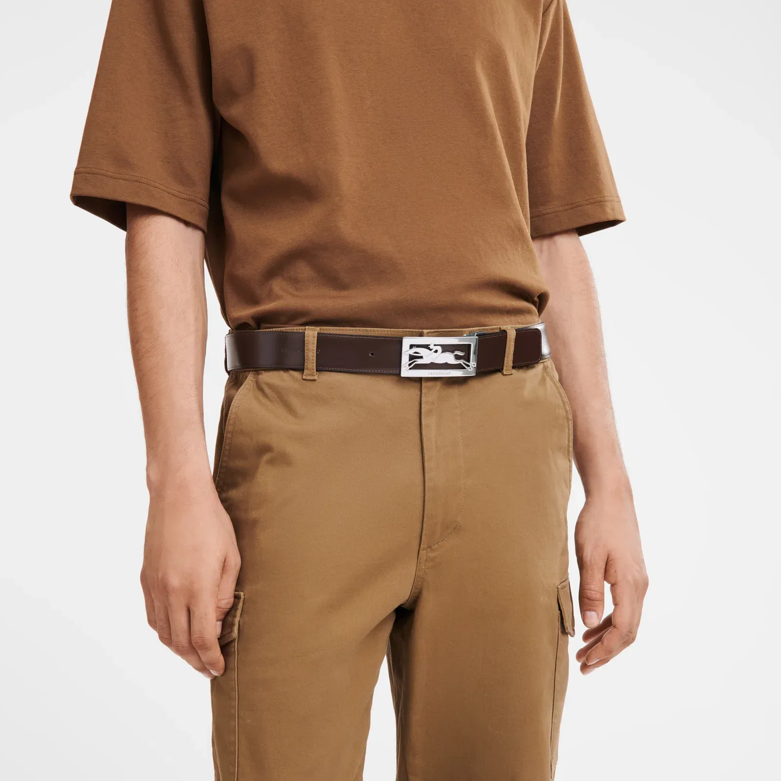 Longchamp Delta Box Men's belt Black/Mocha