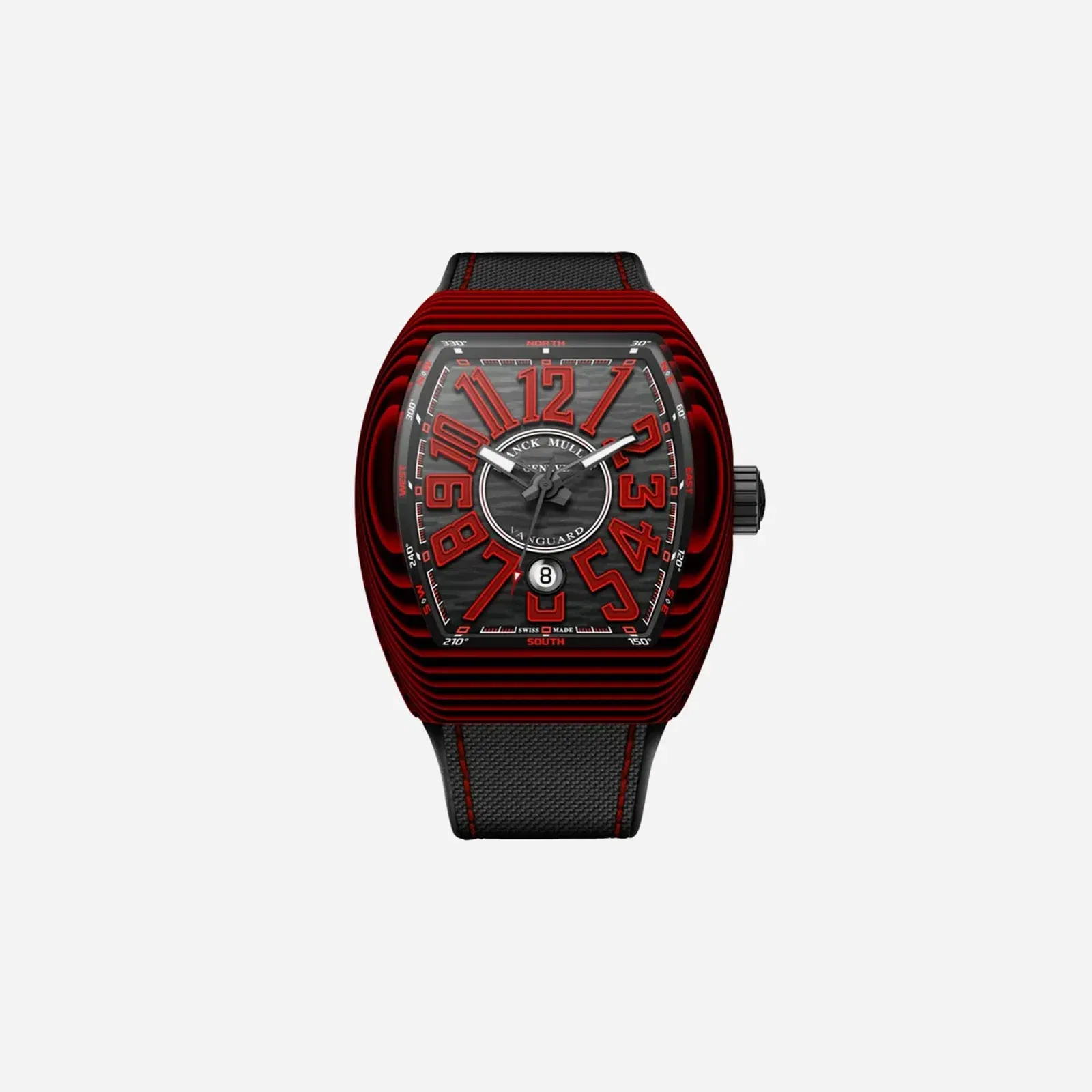 Franck Muller Vanguard Carbon Edition Black Dial Nylon Fabric Strap Watch - V 45 SC DT CARBONE RG (NR)