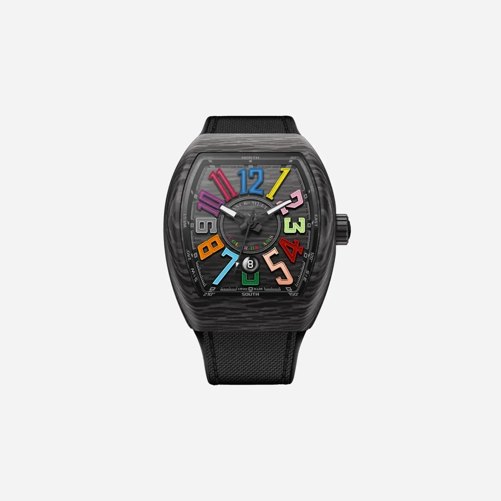 Franck Muller Vanguard Carbon Edition Black Dial Nylon Fabric Strap Watch - V 45 SC DT COL DRM CARBONE NR (NR)