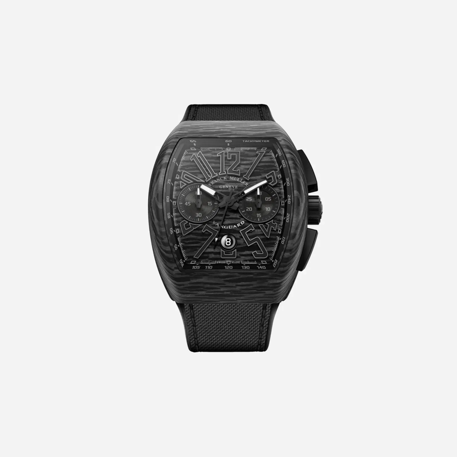 Franck Muller Vanguard Black Dial Rubber Strap Watch - V45 CC DT CARBON.NR (NR)