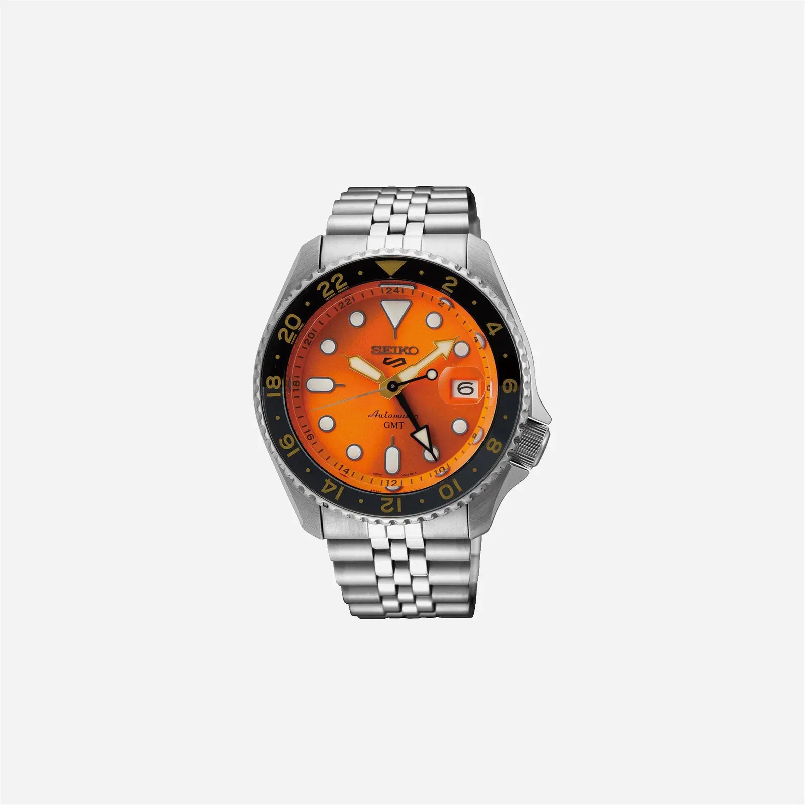Seiko 5 Sports Mikan Orange GMT SKX Re-Interpretation Orange Dial Stainless Steel Watch - SSK005K1