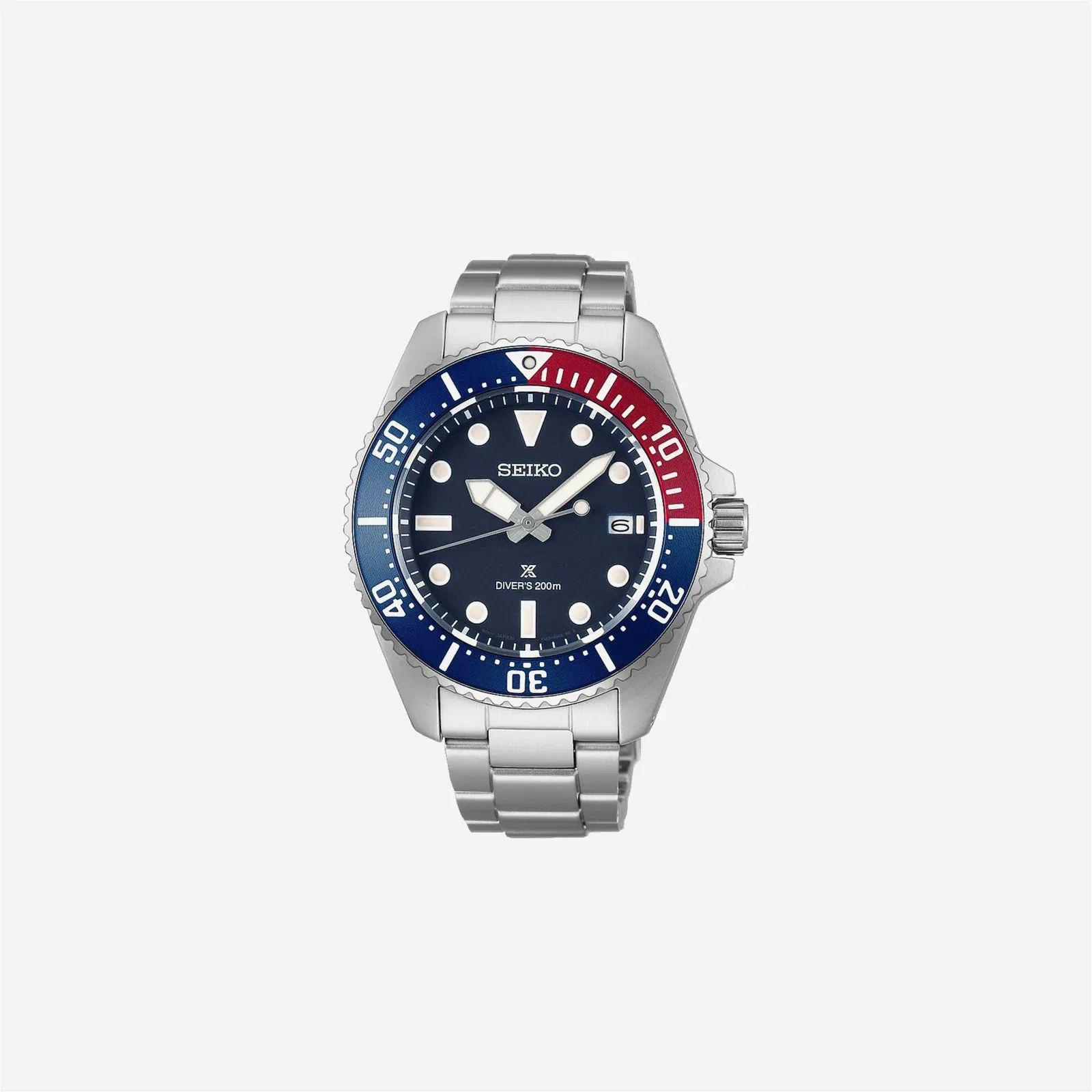 Seiko Prospex Solar Divers in Blue-Red-Blue Blue Dial Stainless Steel Watch - SNE595P1