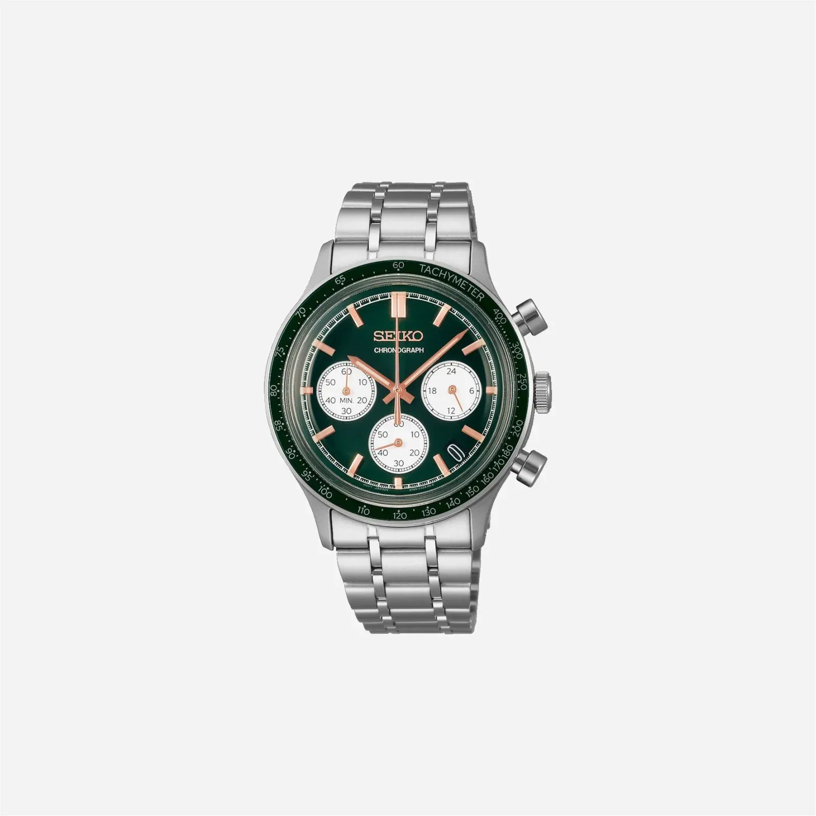 Seiko Sport Green Dial Stainless Steel Watch - SSB481P1