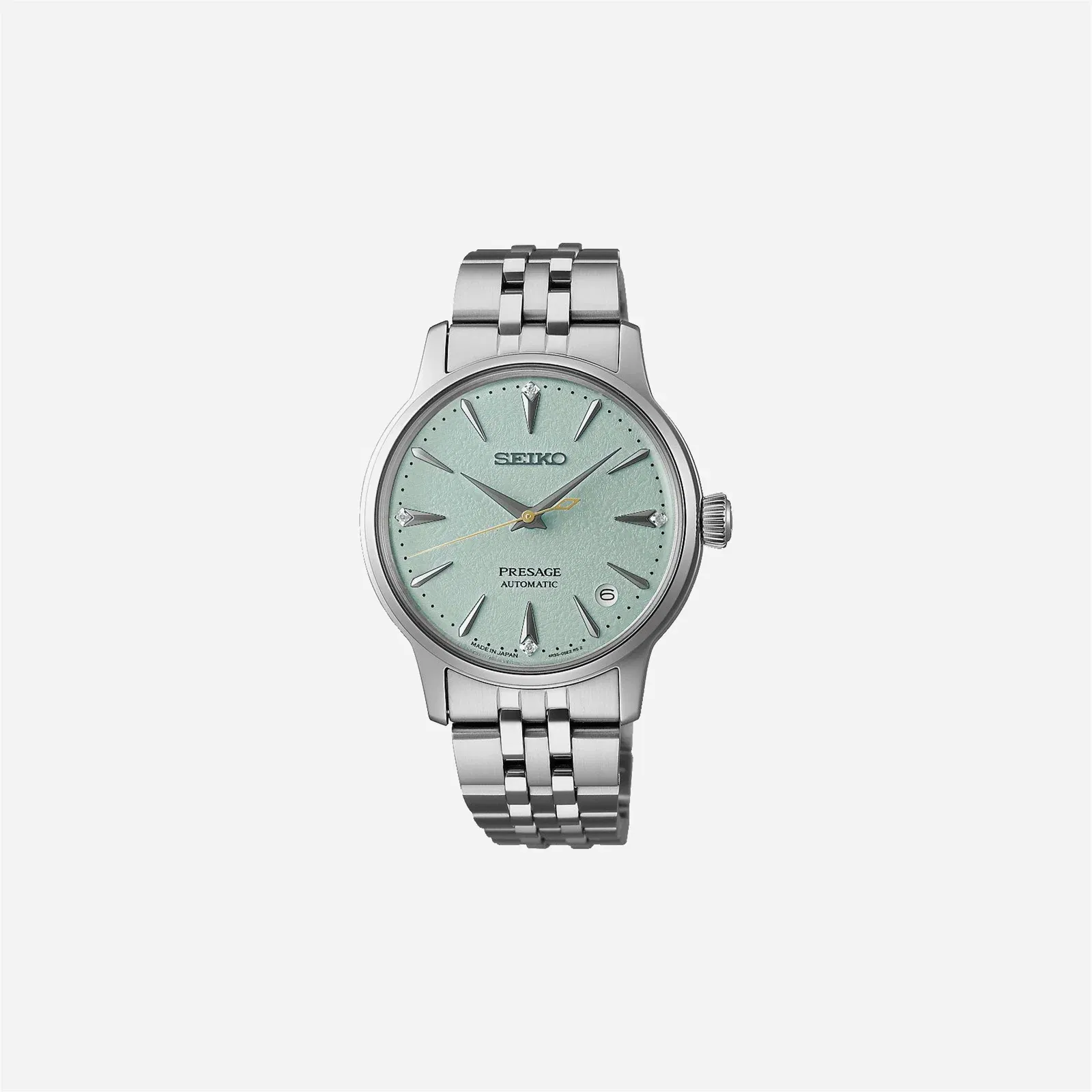 Seiko Presage Frozen Mojito Diamond Cocktail Time Turquoise Dial Stainless Steel Watch - SRPL63J1