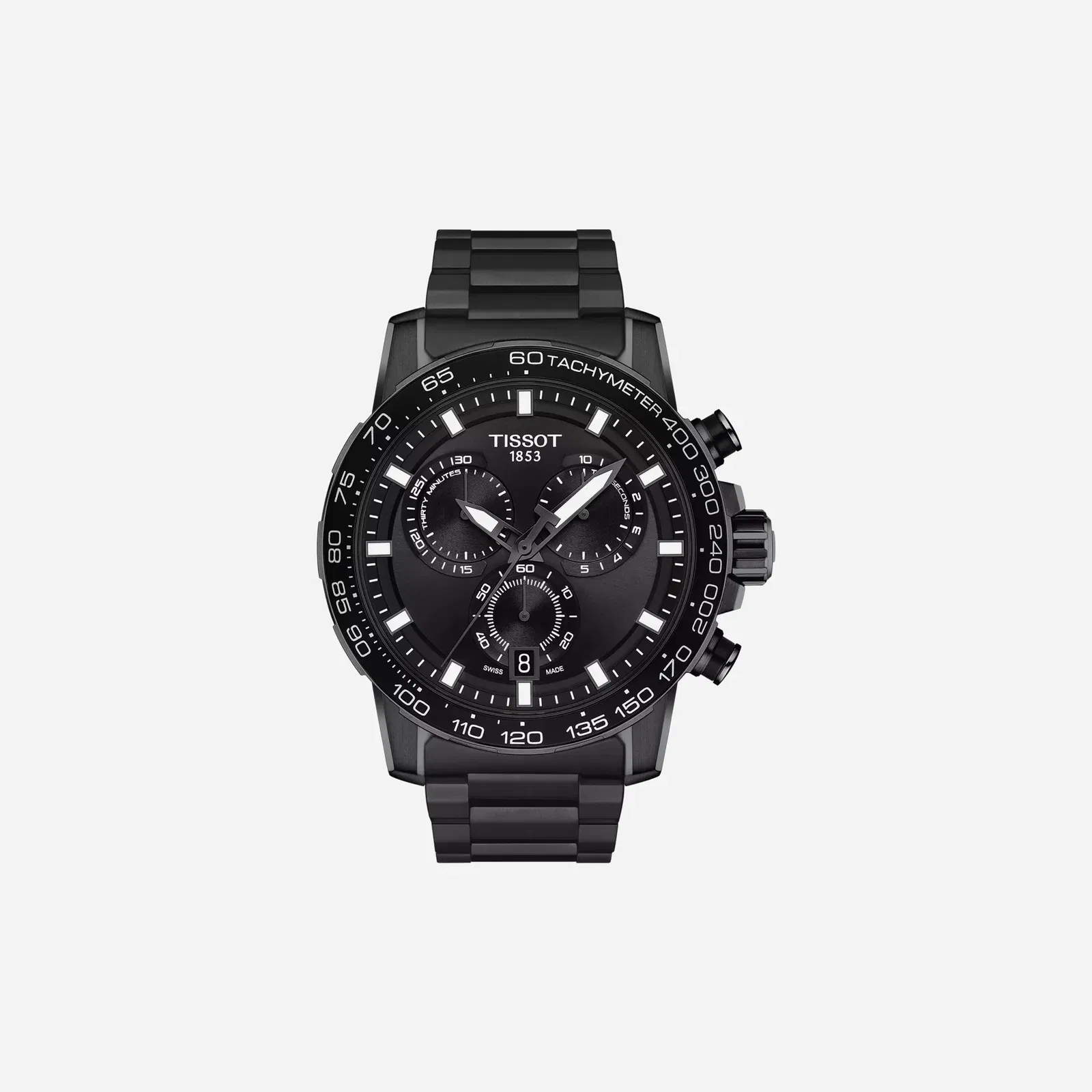 Tissot Supersport Chrono Black Dial Black Strap Watch