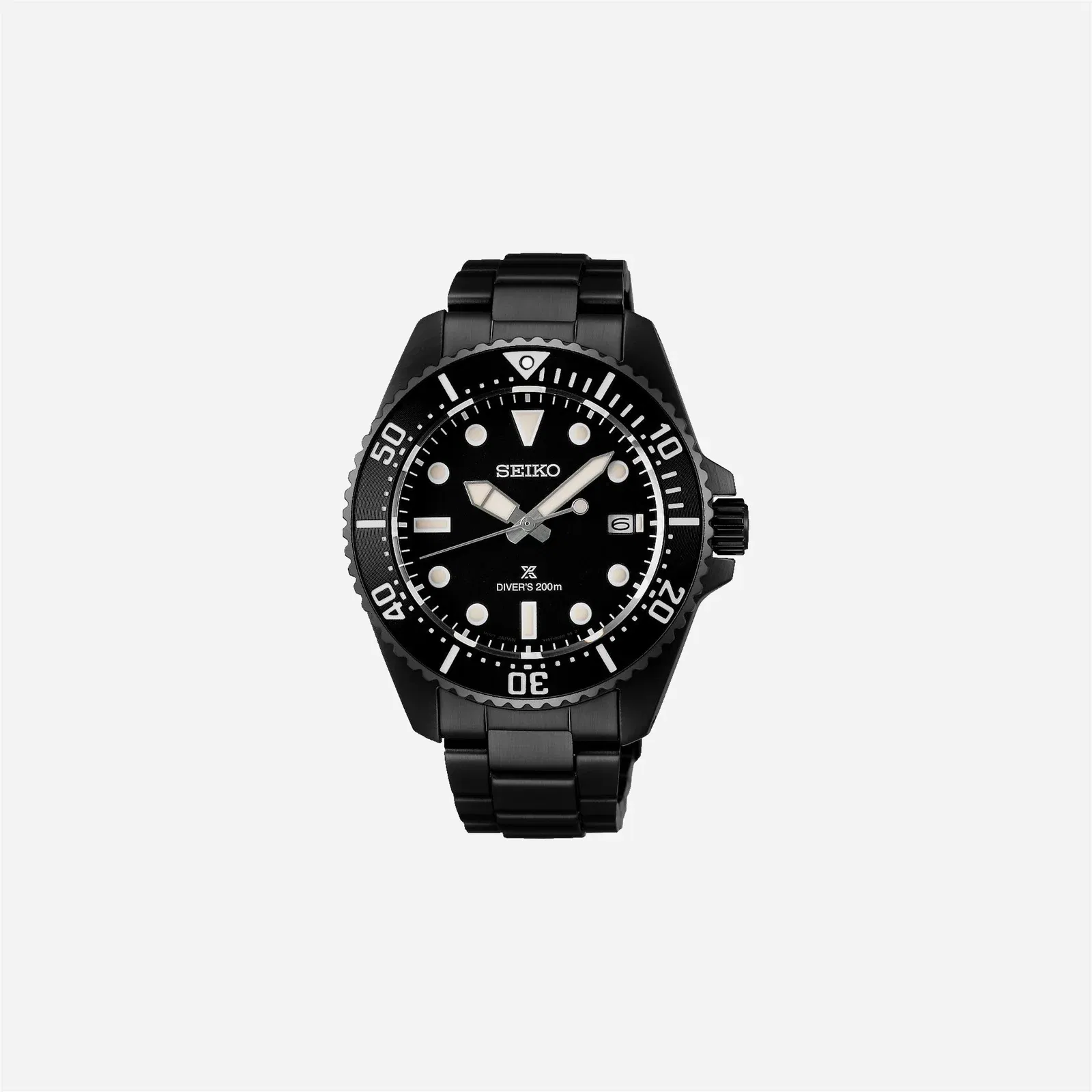 Seiko Prospex Solar Divers in All Black Dial Stainless Steel Watch Black PVD - SNE599P1