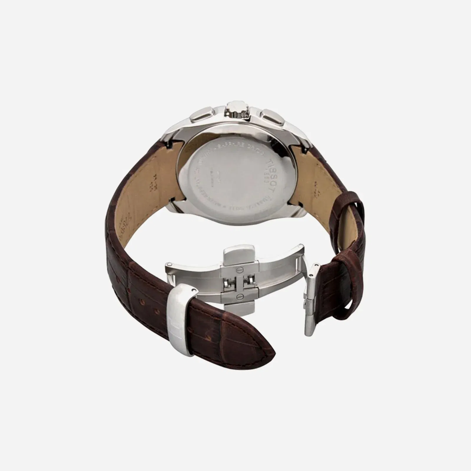 Tissot Couturier Chronograph Silver Dial Brown Leather Strap Watch
