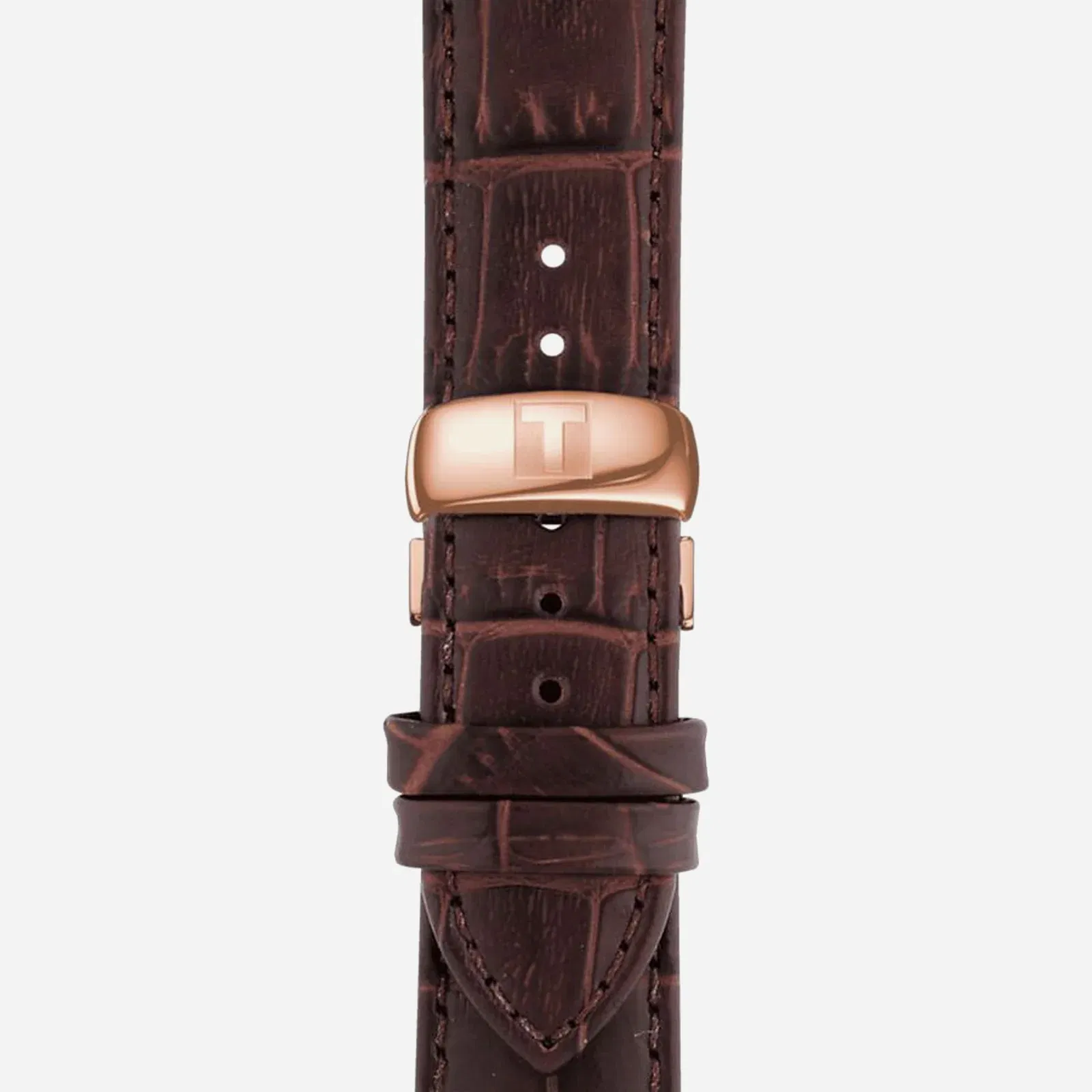 Tissot Tradition Chronograph Dauphine Dial Brown Leather Strap Watch