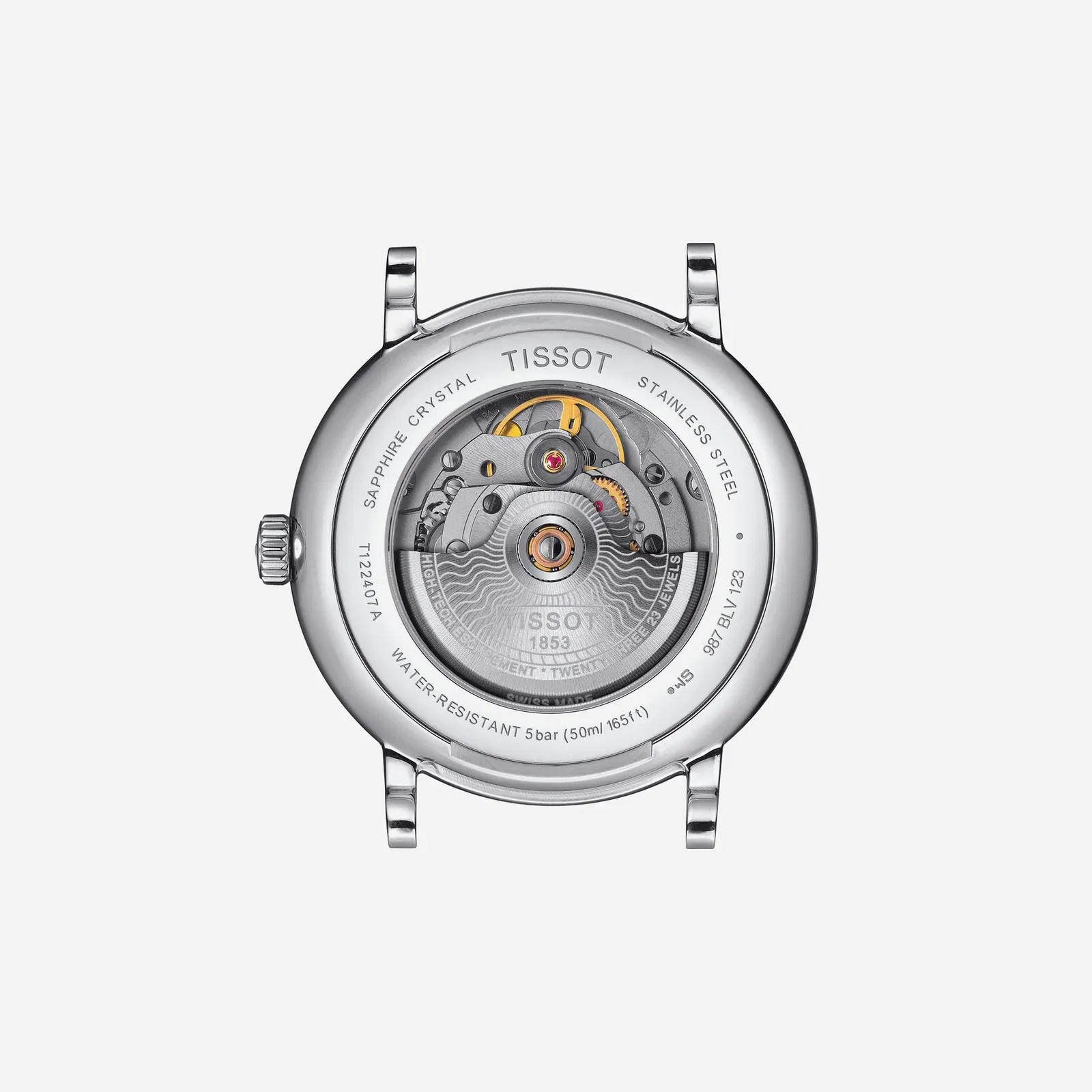 Tissot Carson Premium Powermatic 80 Leaf Dial Silver Stainless Steel Strap Watch