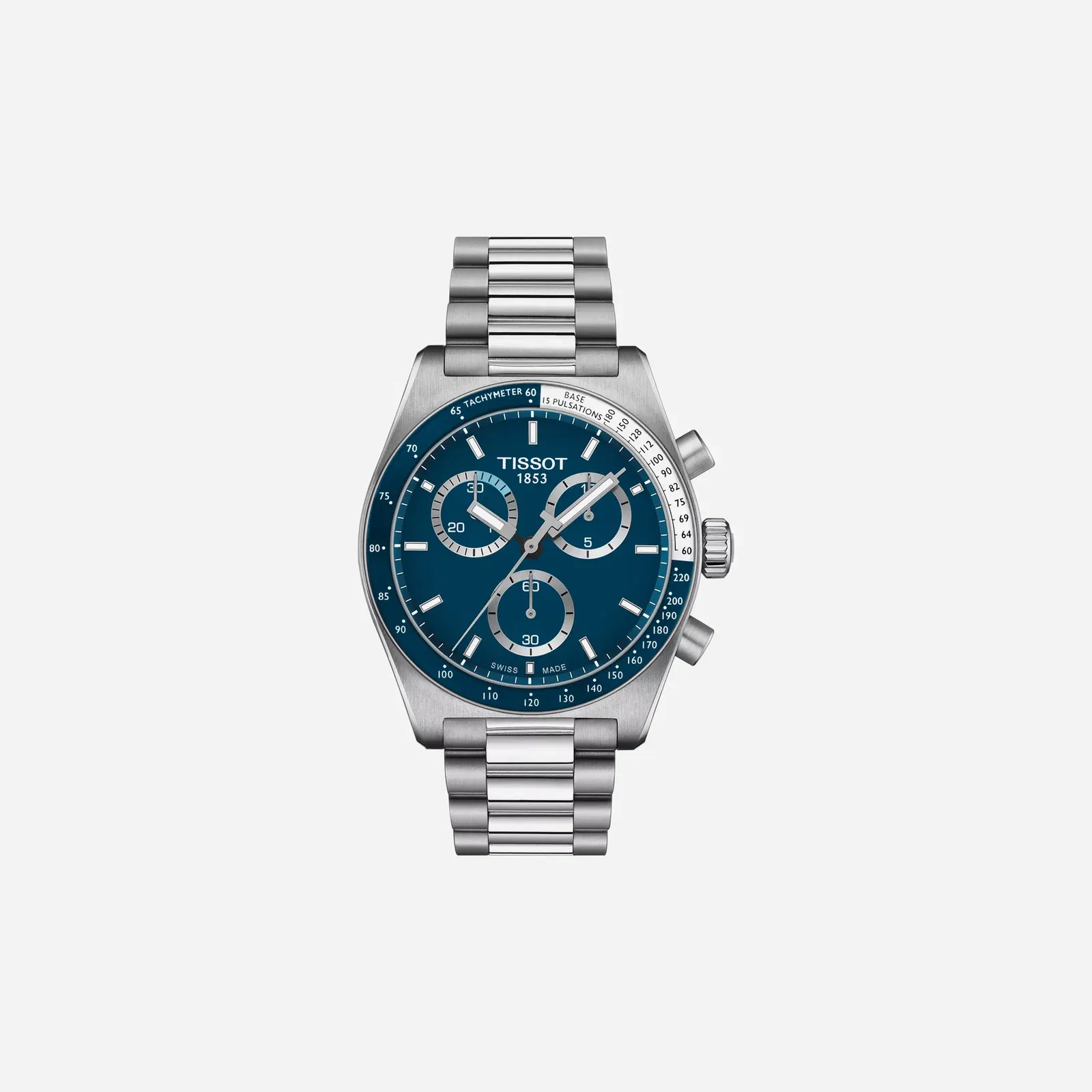 Tissot PR516 Chronograph Blue Dial Silver Stainless Steel Watch