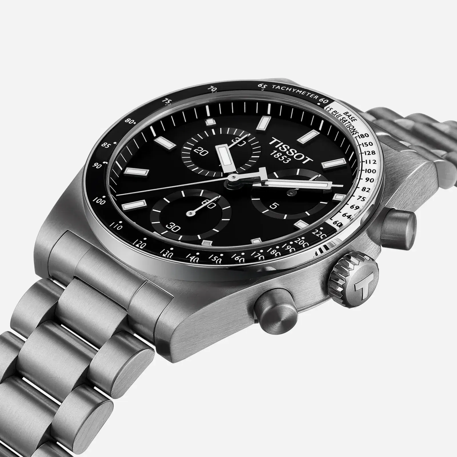 Tissot PR516 Chronograph Black Dial Silver Stainless Steel Watch