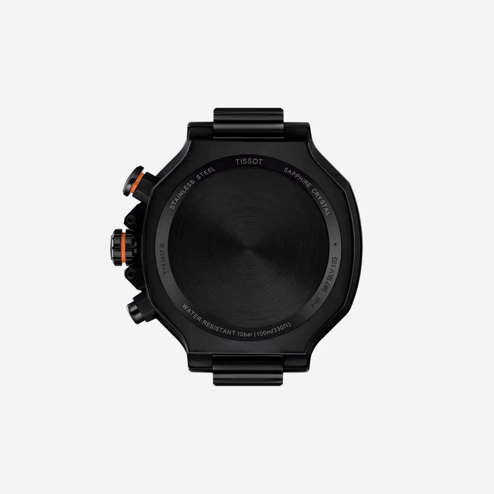 Tissot T-Race Quartz Chronograph Black Dial Orange Rubber Strap Watch