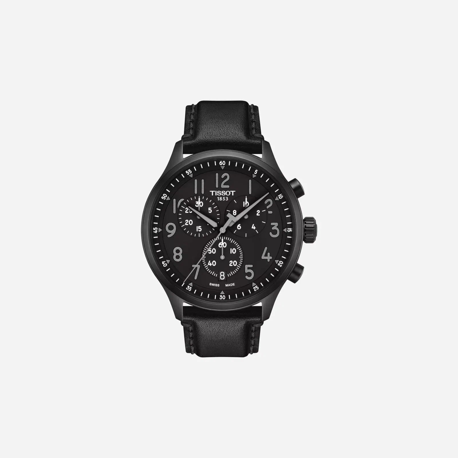 Tissot Chrono XL Vintage Quartz Dial Black Leather Strap Watch - 45 mm