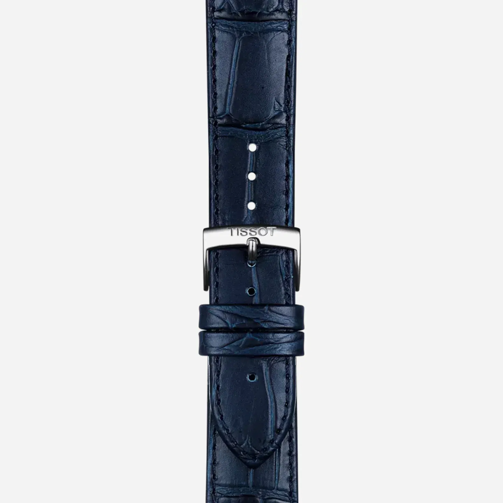 Tissot Carson Premium Powermatic 80 Leaf Dial Blue Leather Strap Watch