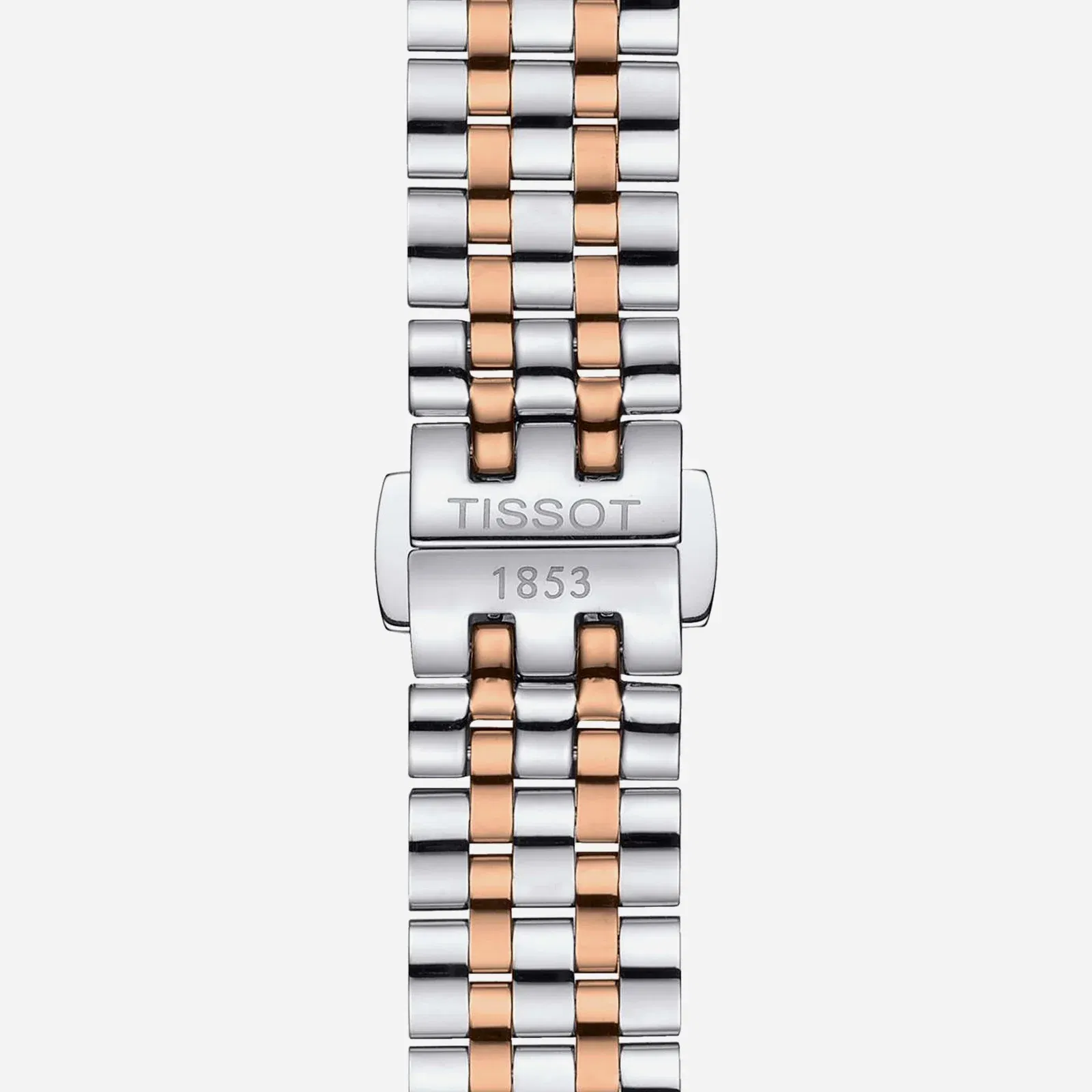 Tissot Carson Premium Lady Leaf Dial Silver & Rose Gold Stainless Steel Rose Gold PVD Strap Watch