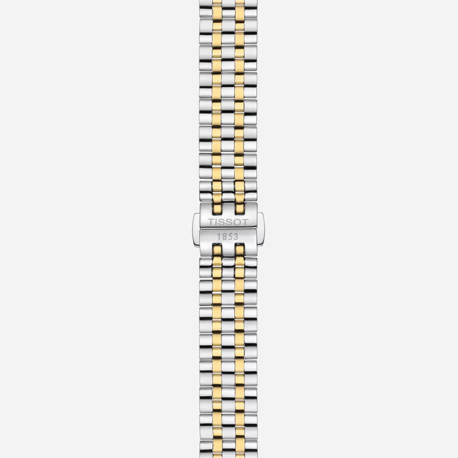 Tissot Carson Premium Lady Leaf Dial Silver & Yellow Gold Stainless Steel Yellow Gold PVD Strap Watch
