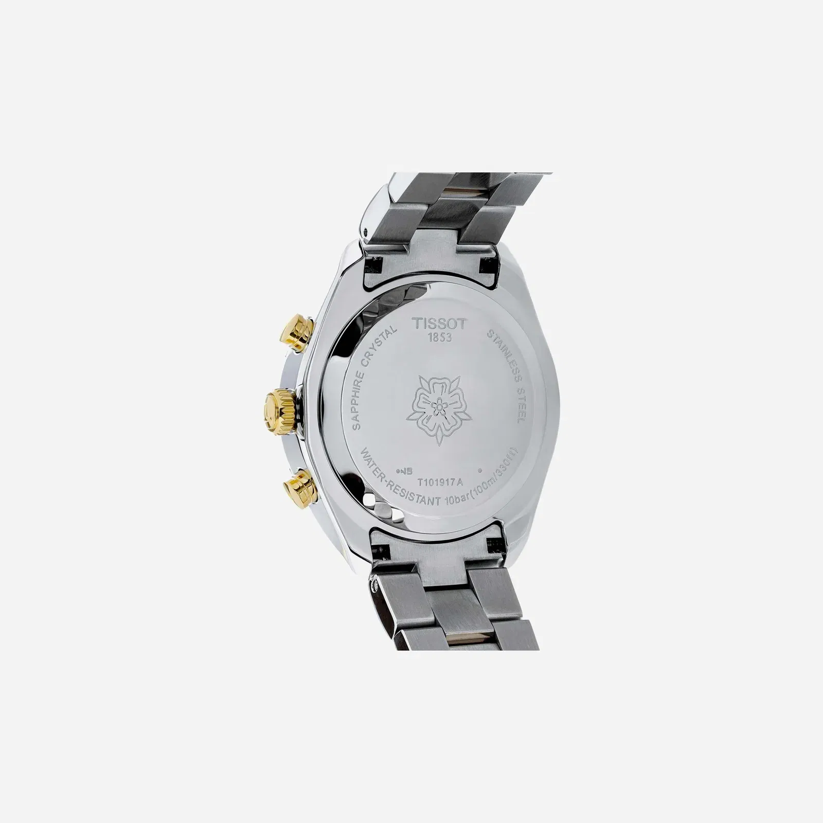 Tissot PR 100 Sport Chic Chronograph Quartz Dial Grey & Yellow Gold Stainless Steel Yellow Gold PVD Strap Watch