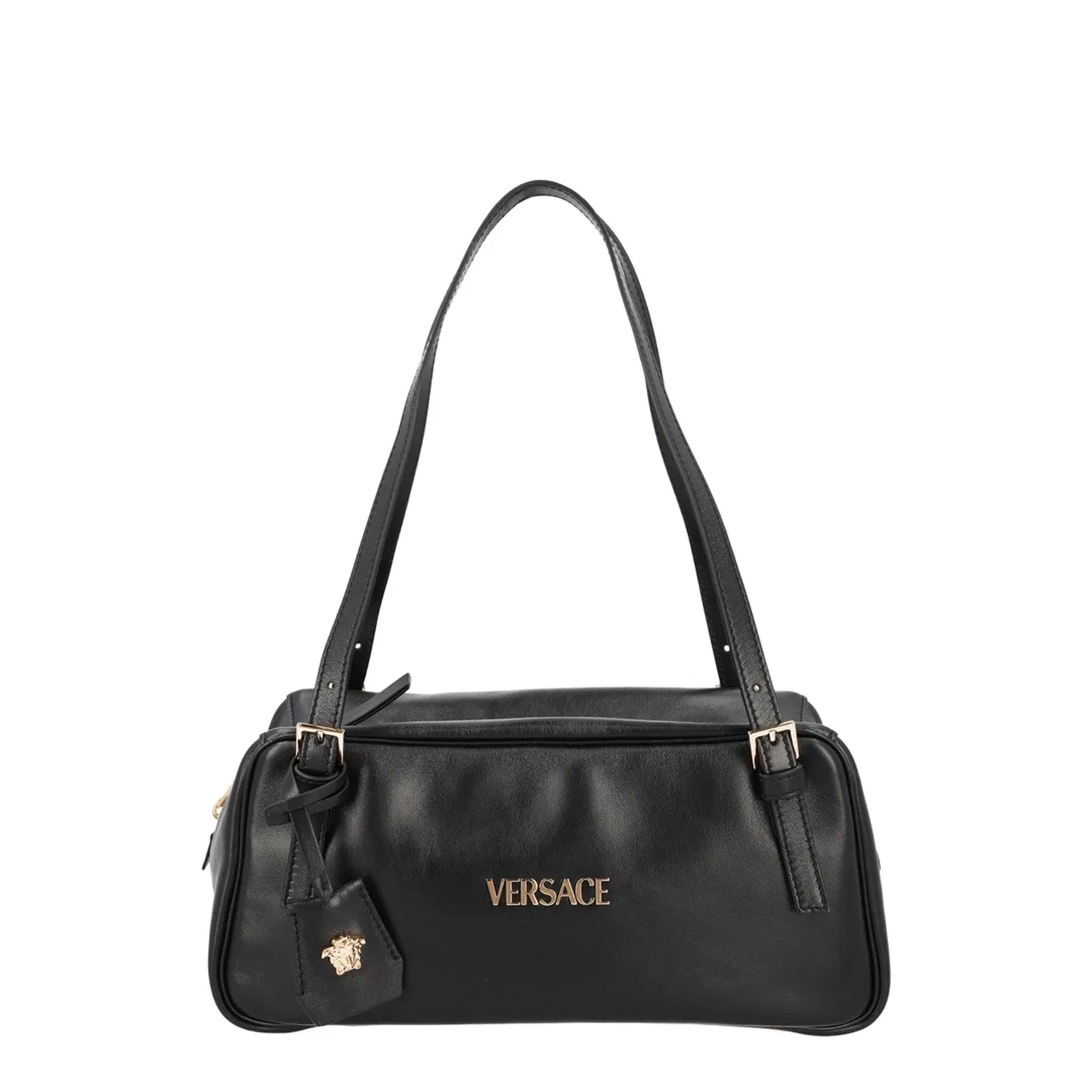 Tag Lamb Skin Handbag - Black
