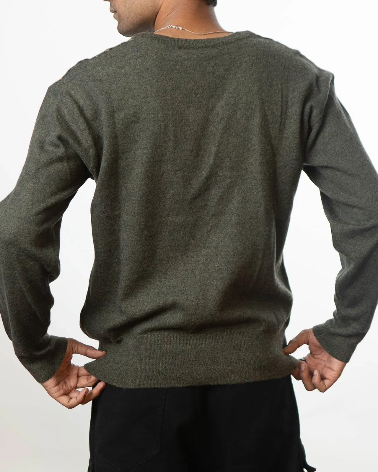 Yves Saint Laurent V-Neck Green Sweater (M)