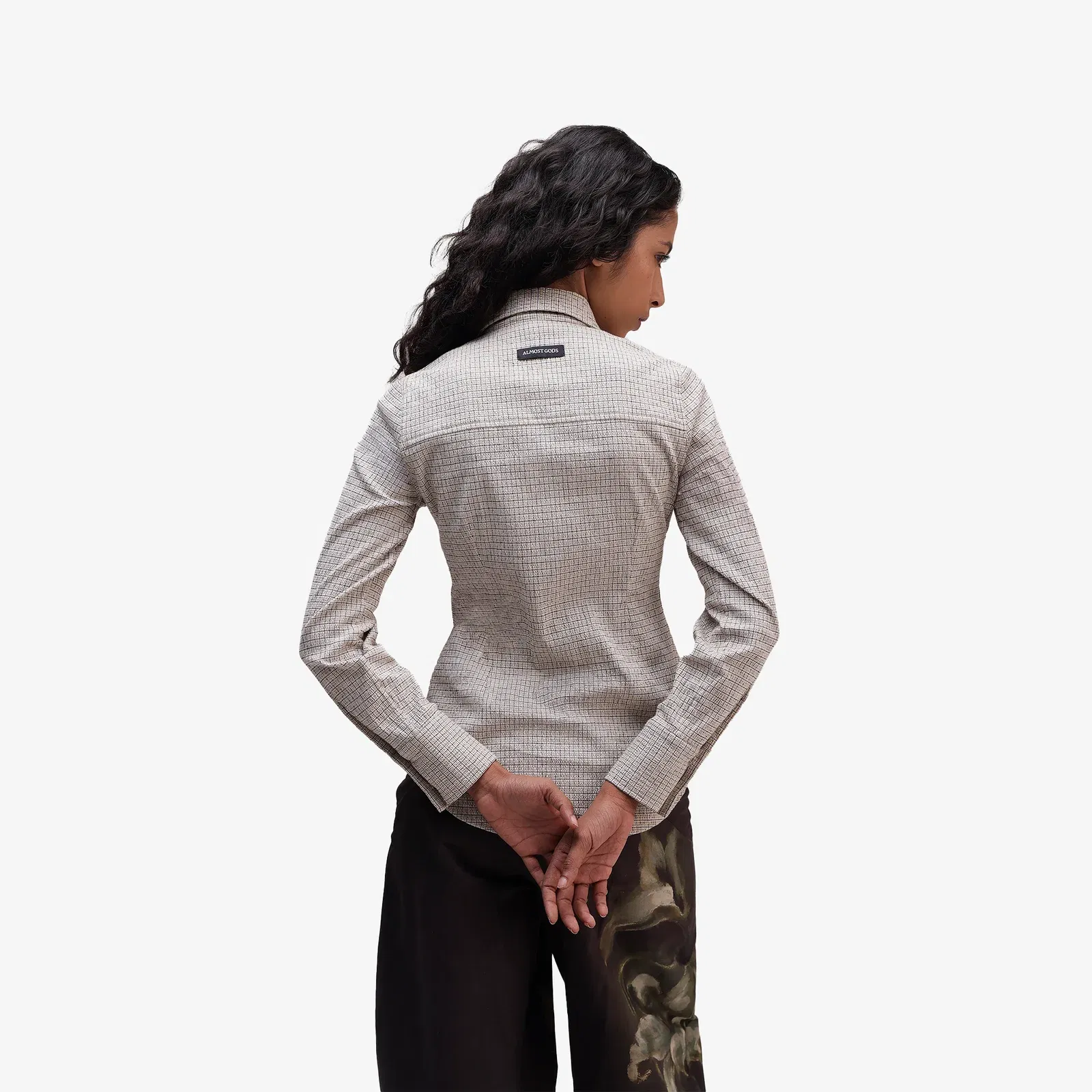 ALMOST GODS CONCH PLAID SHIRT { BEIGE