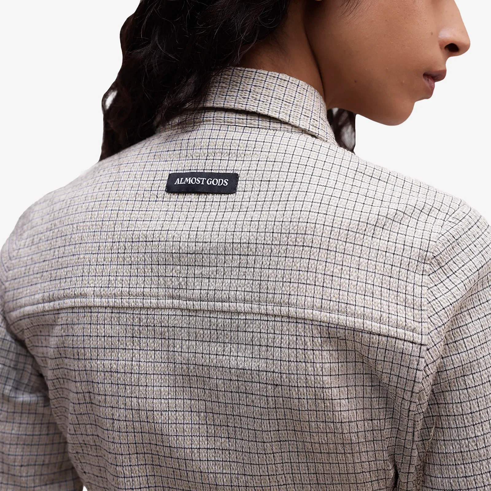 ALMOST GODS CONCH PLAID SHIRT { BEIGE