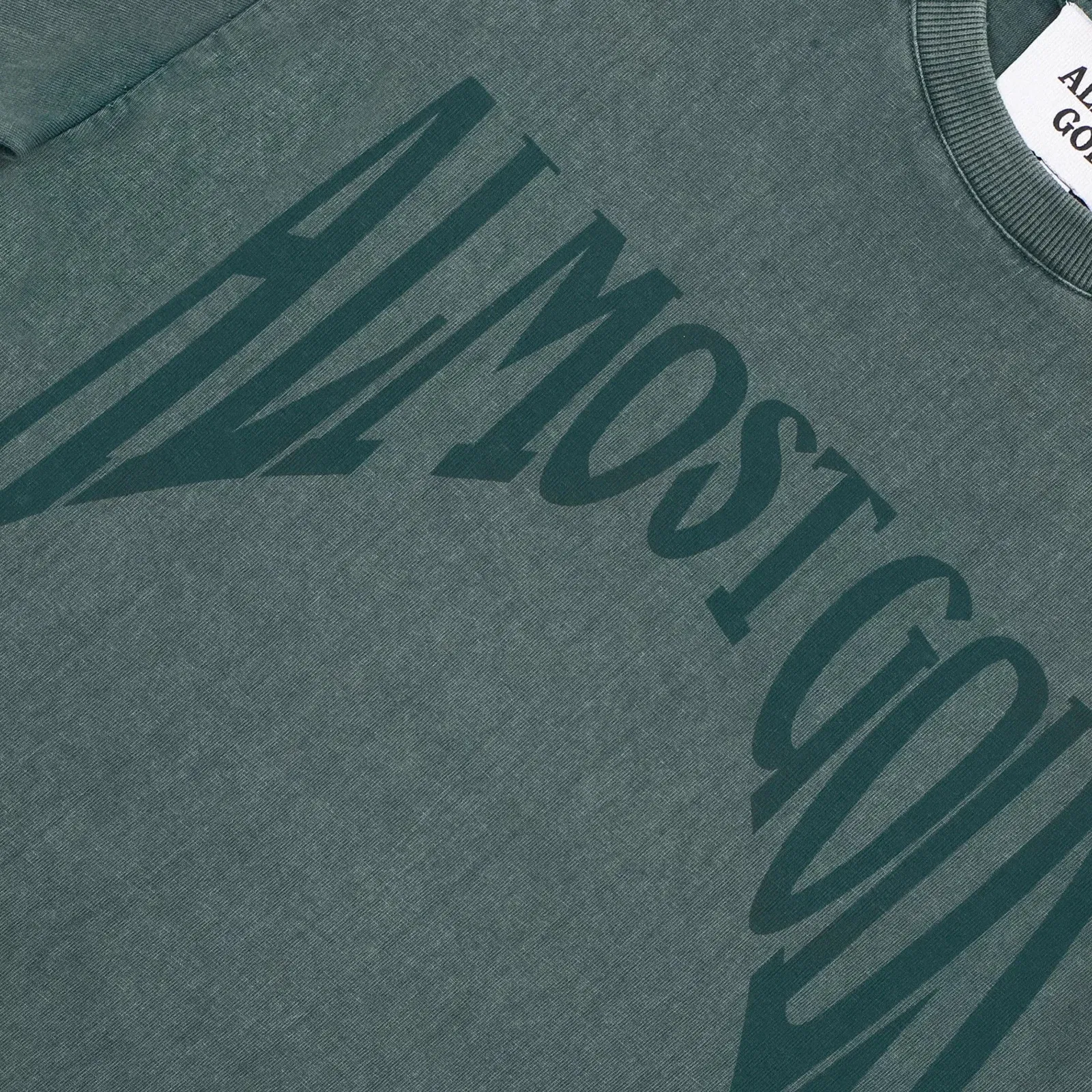 ALMOST GODS STONEWASHED GOTHIC RELAXED T-Shirt { PINE