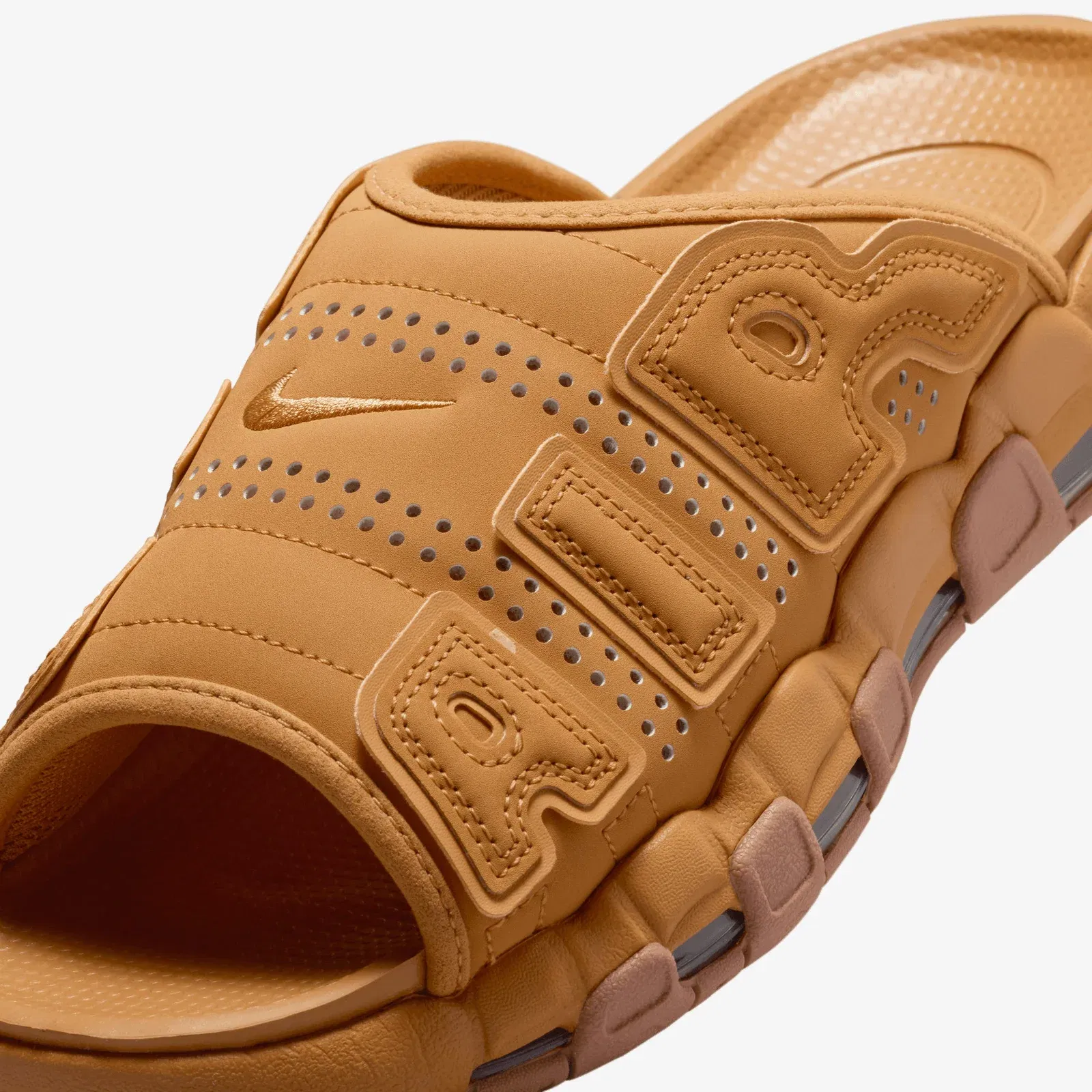JORDAN AIR MORE UPTEMPO { FLAX/FLAX-GUM MED BROWN-CLEAR